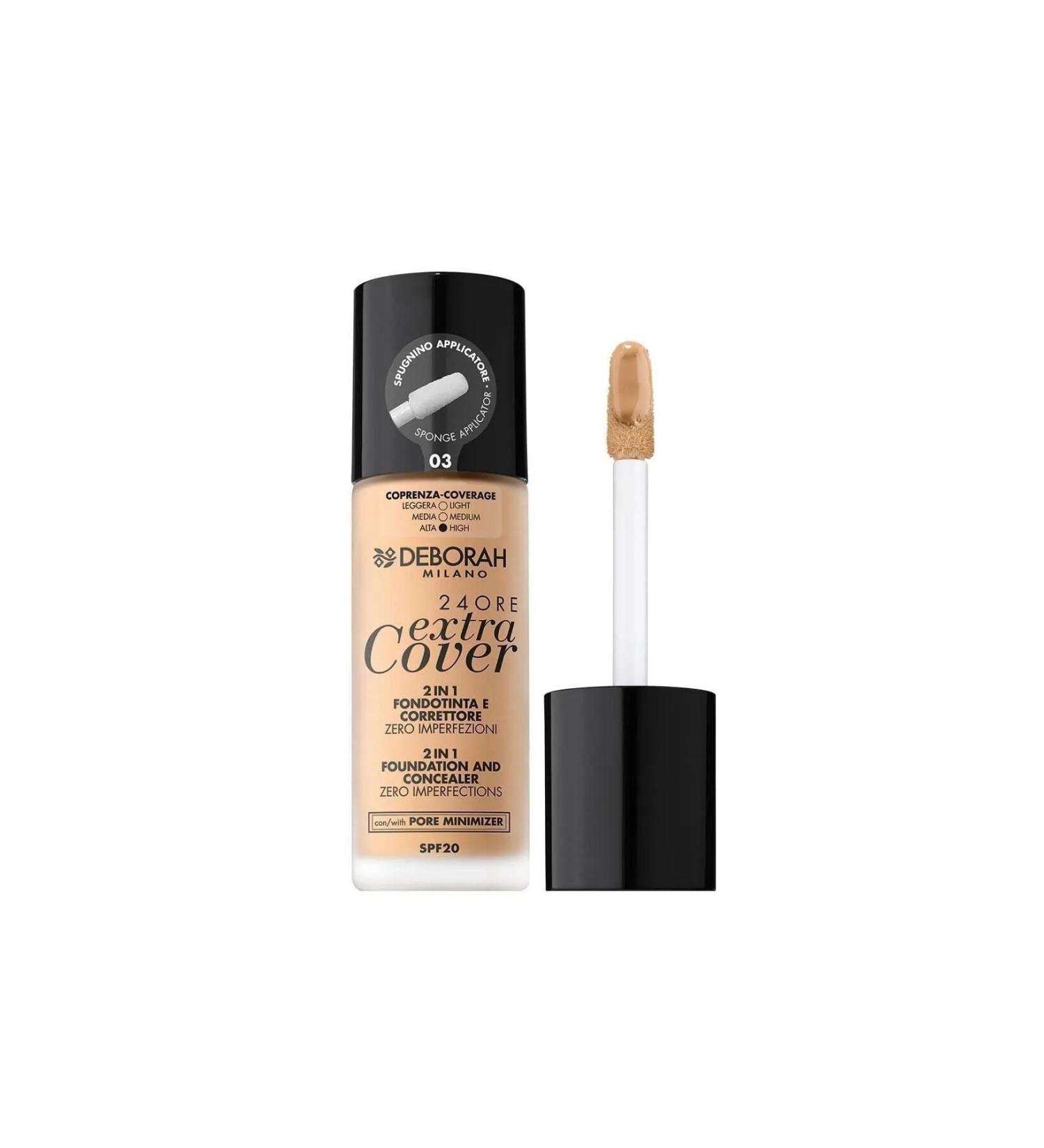 Deborah 24ore Extra Cover Spf20 High Cover Liquid Foundation No: 03 Sand