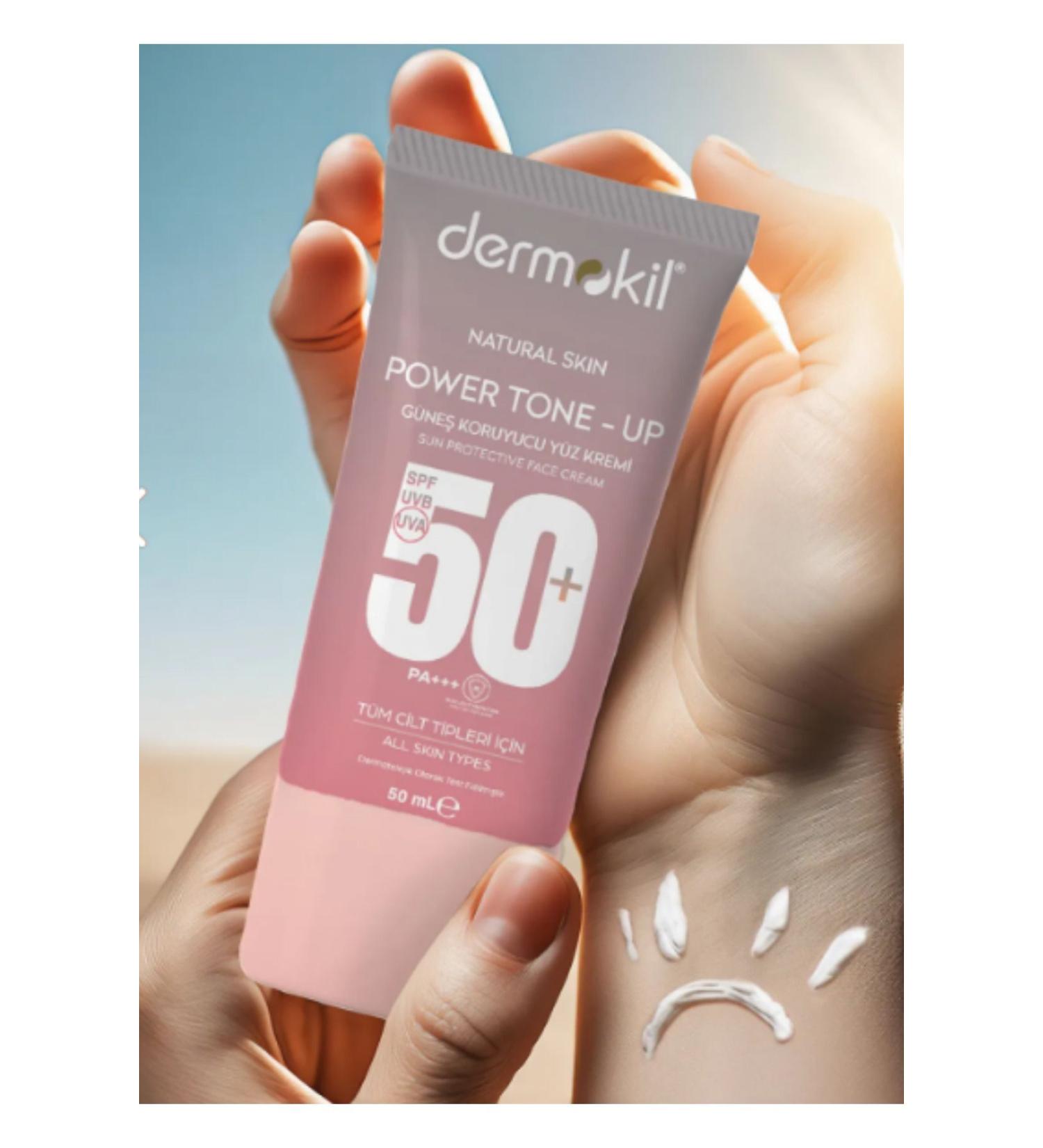 Dermokil Power Tone-Up Sunscreen Face Cream 50+Spf - 50 ML X 2 Pieces - Buy Online on GoSupps.com