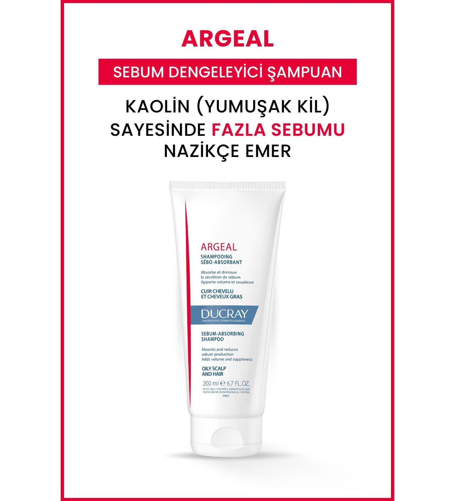Ducray Argeal Sebum Absorbing Shampoo 200ml | Special Shampoo for Oily Hair