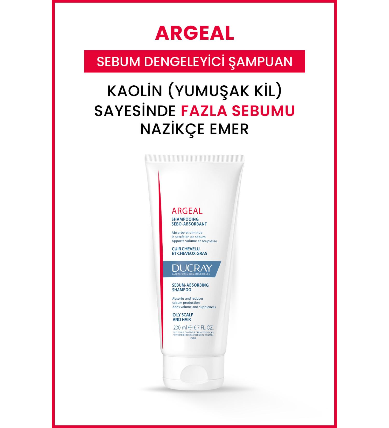 Ducray Argeal Sebum Balancing Shampoo for Oily Hair 200 ml