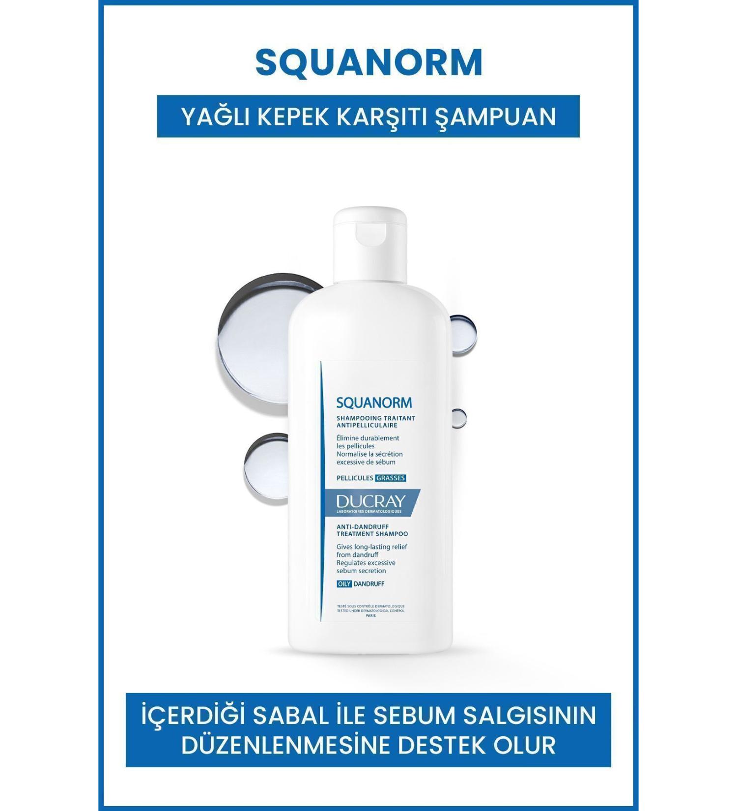 Ducray Oily Dandruff Shampoo - Squanorm Gras Shampoo 200 ml 673914400602