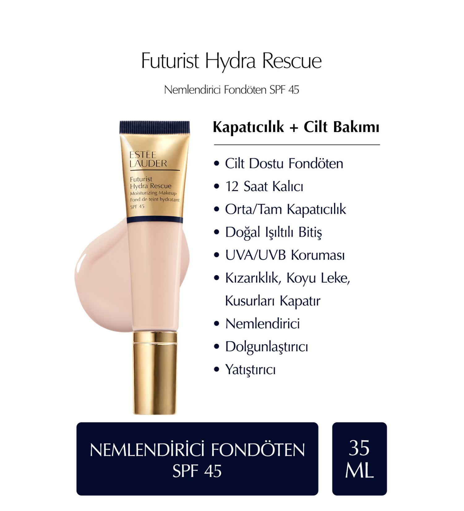 Estee Lauder FUTURIST HYDRA RESCUE SPF 45 MOISTURIZING FOUNDATION 35ML - COLOR: 2C3 FRESCO KEYON1375