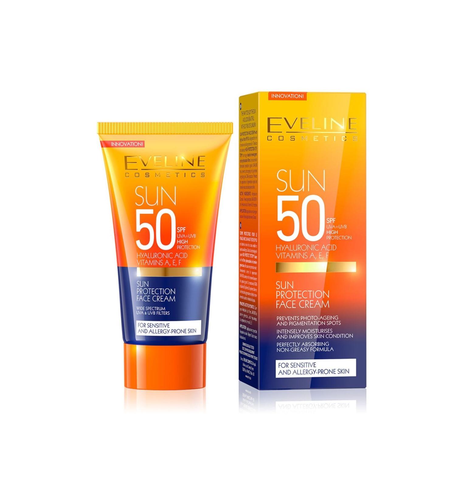 Eveline Cosmetics Anti-Aging Sunscreen Face Cream with Hyaluronic Acid Spf50 50ml