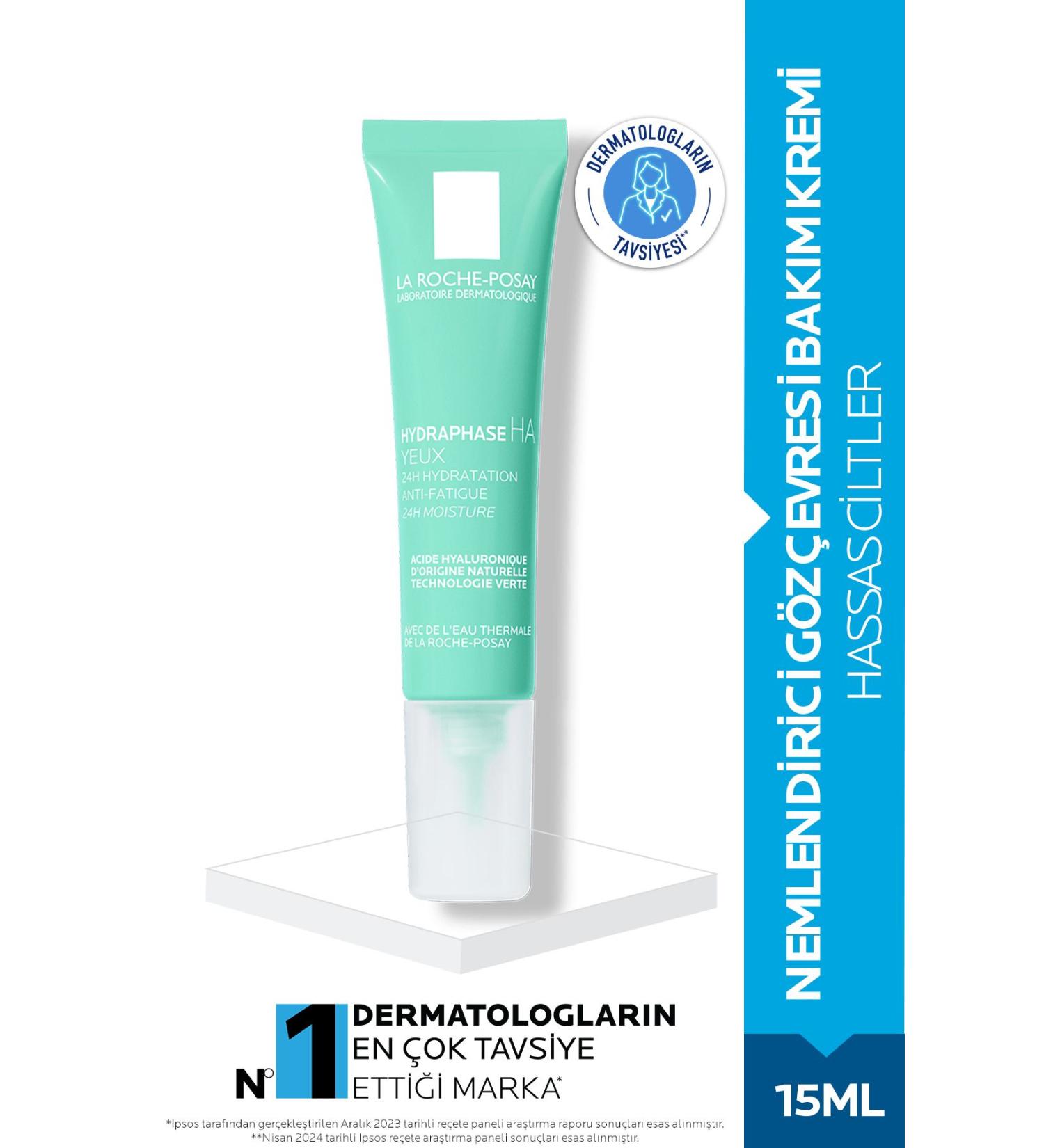 La Roche Posay Hydraphase Intense Yeux Moisturizing Eye Contour Care Cream 15 ml - For Sensitive Skin