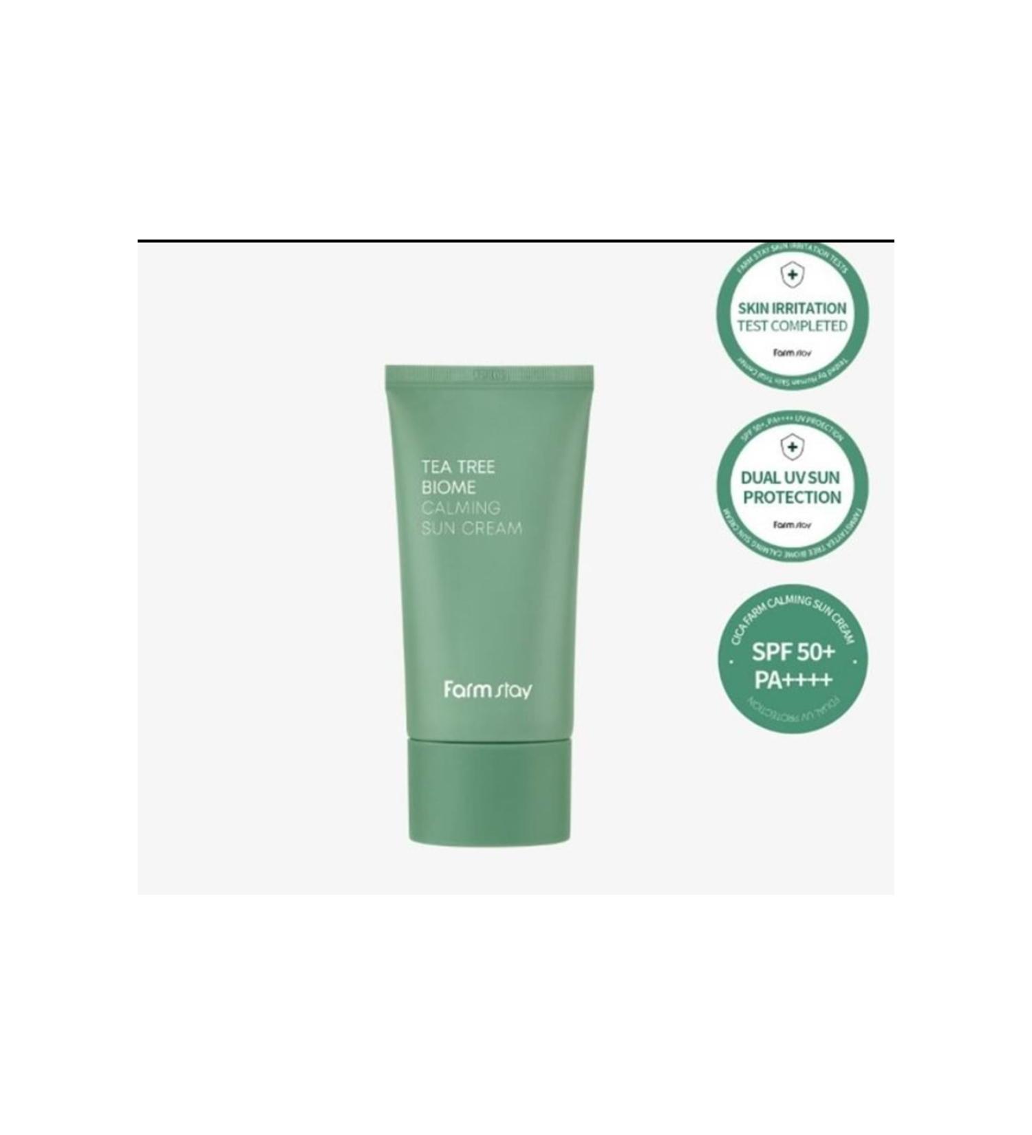 Farmstay FARM STAY TEA TREE BIOME CALMING SUN CREAM SPF50 SUN PROTECTIVE CREAM FOR SENSITIVE SKIN