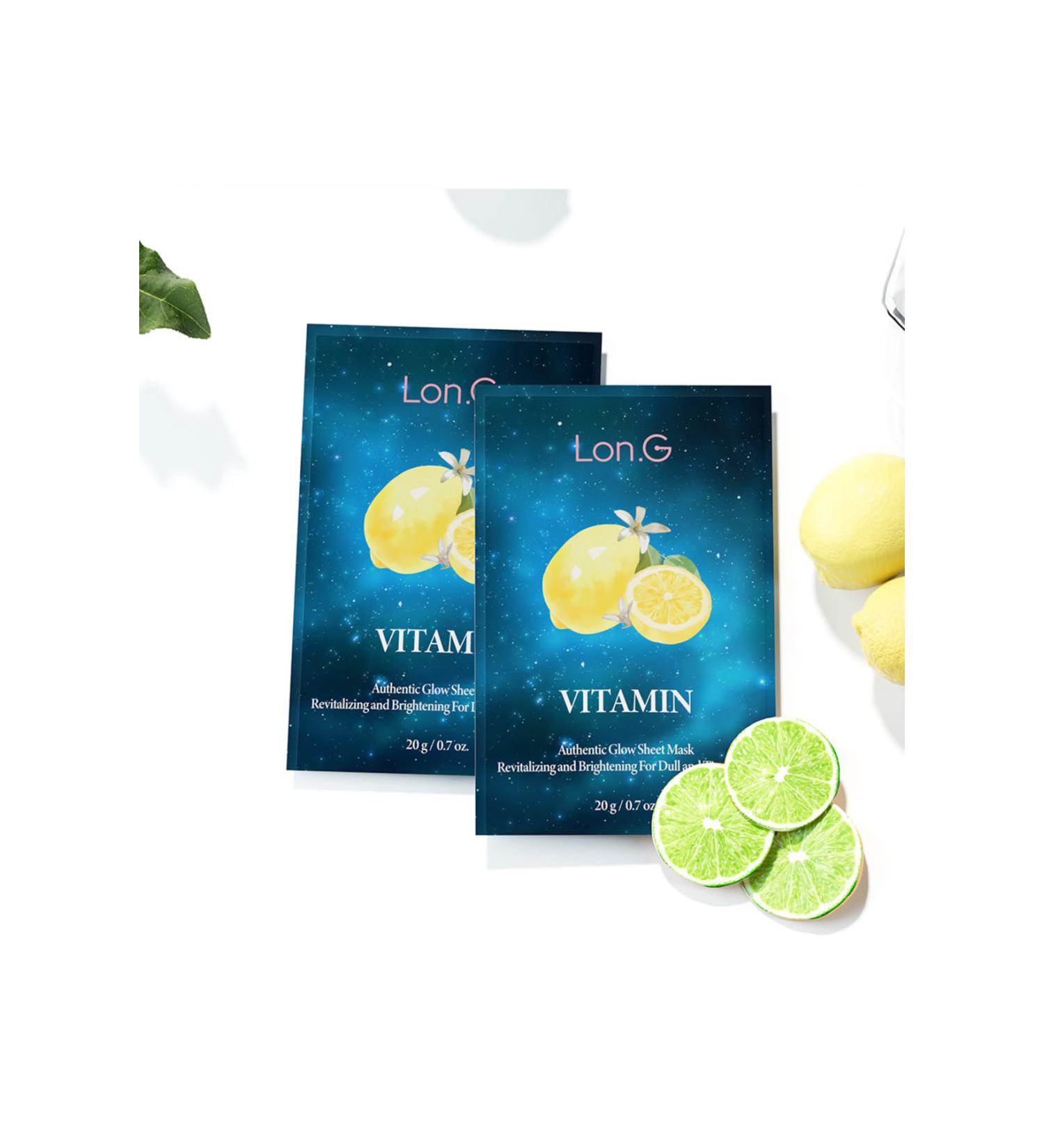 Long Lon.g K-beauty Vitamin Authentic Revitalizing Brightening Face Mask 10 Piece Box - Buy Online on GoSupps.com