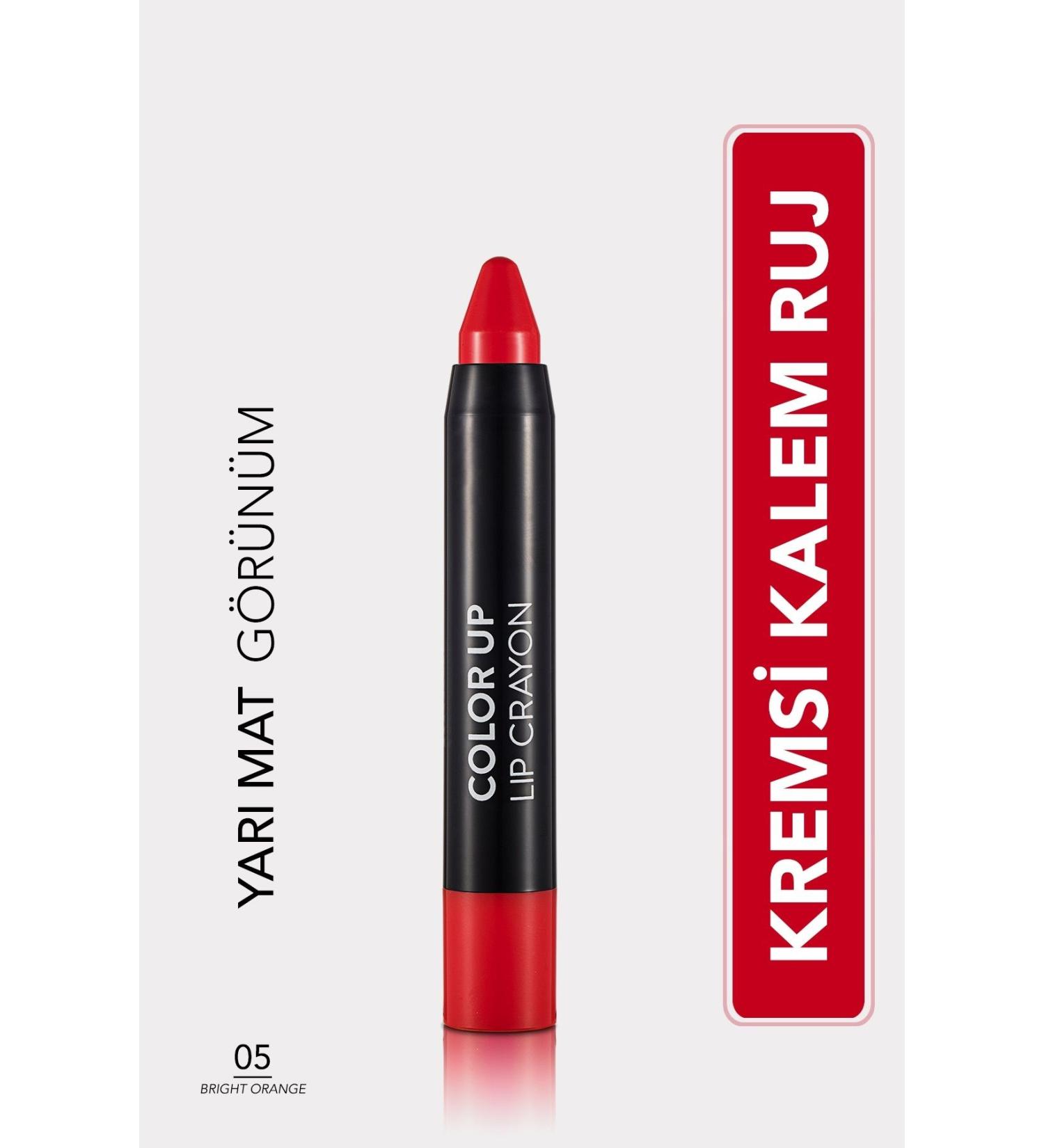 Flormar Saten Biti li Kalem Ruj - Color Up Lip Crayon - 005 Bright Orange- 8690604503322 - Buy Online on GoSupps.com