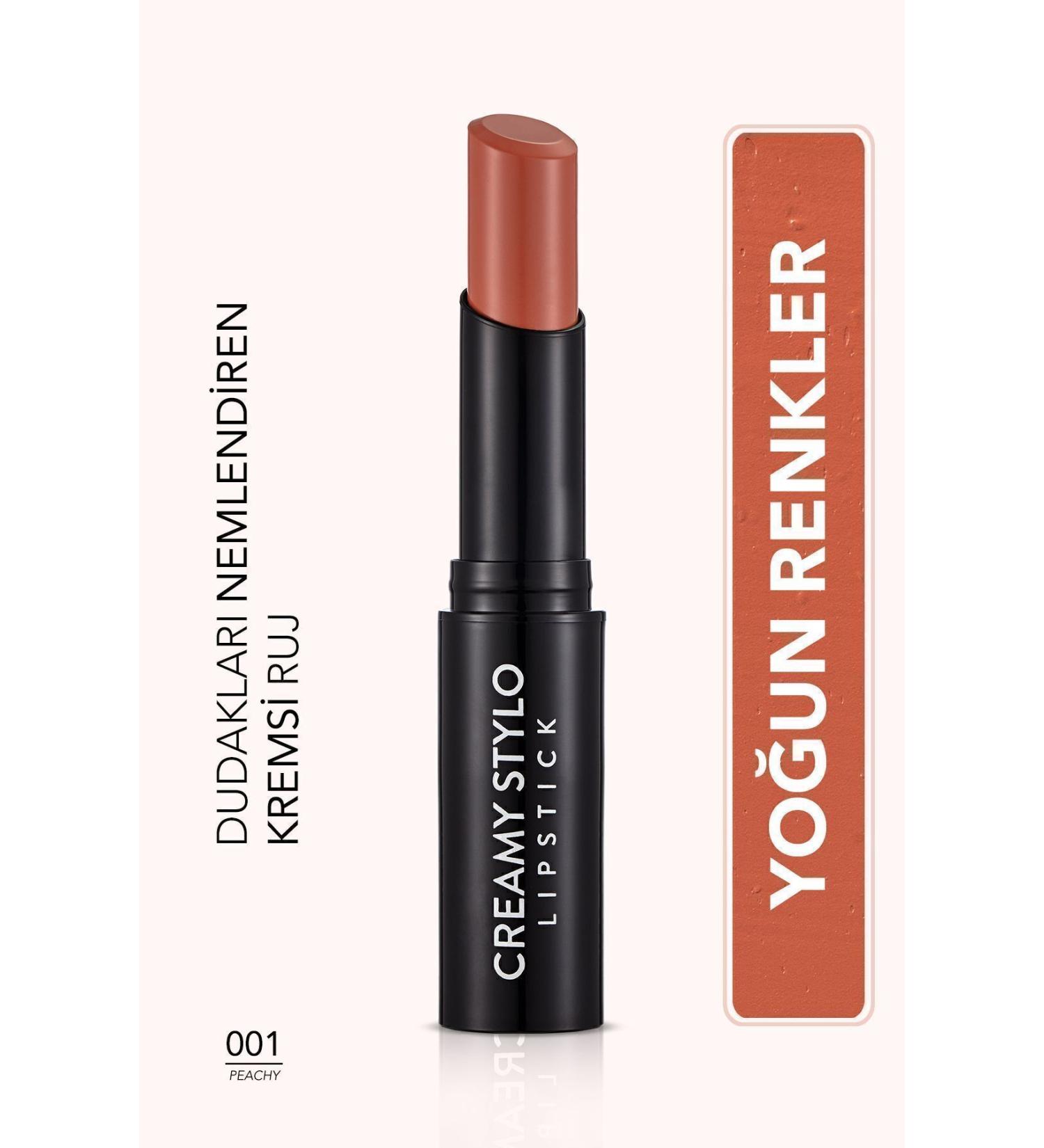 Flormar Yar Parlak Stick Ruj- Creamy Stylo Lipstick -001 Peachy-8682536013611 - Buy Online on GoSupps.com