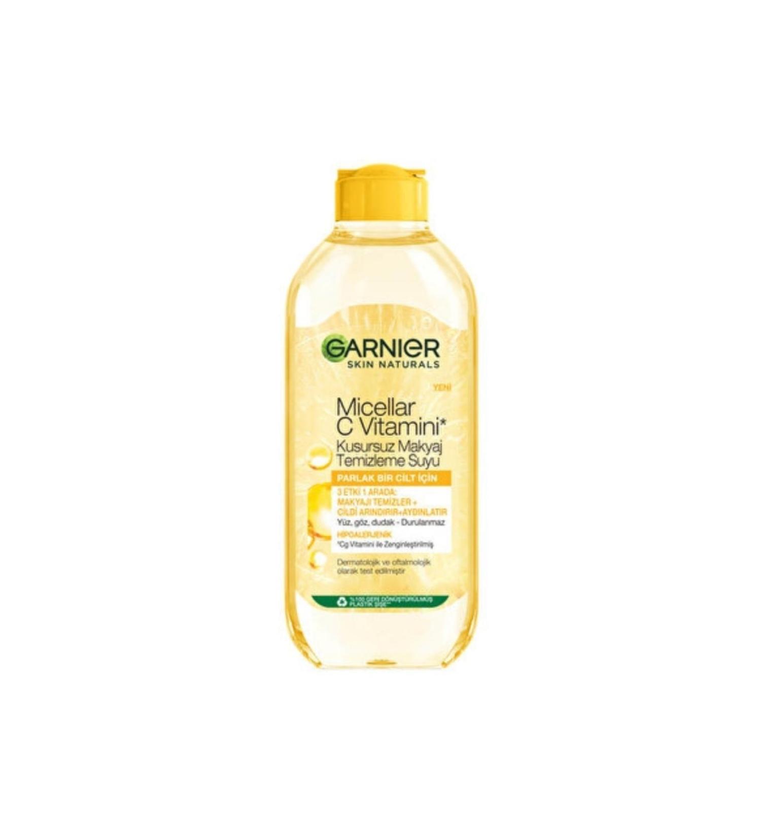 Garnier Micellar Vitamin C Flawless Make-Up Remover Water Face Eyes Lips 400ml