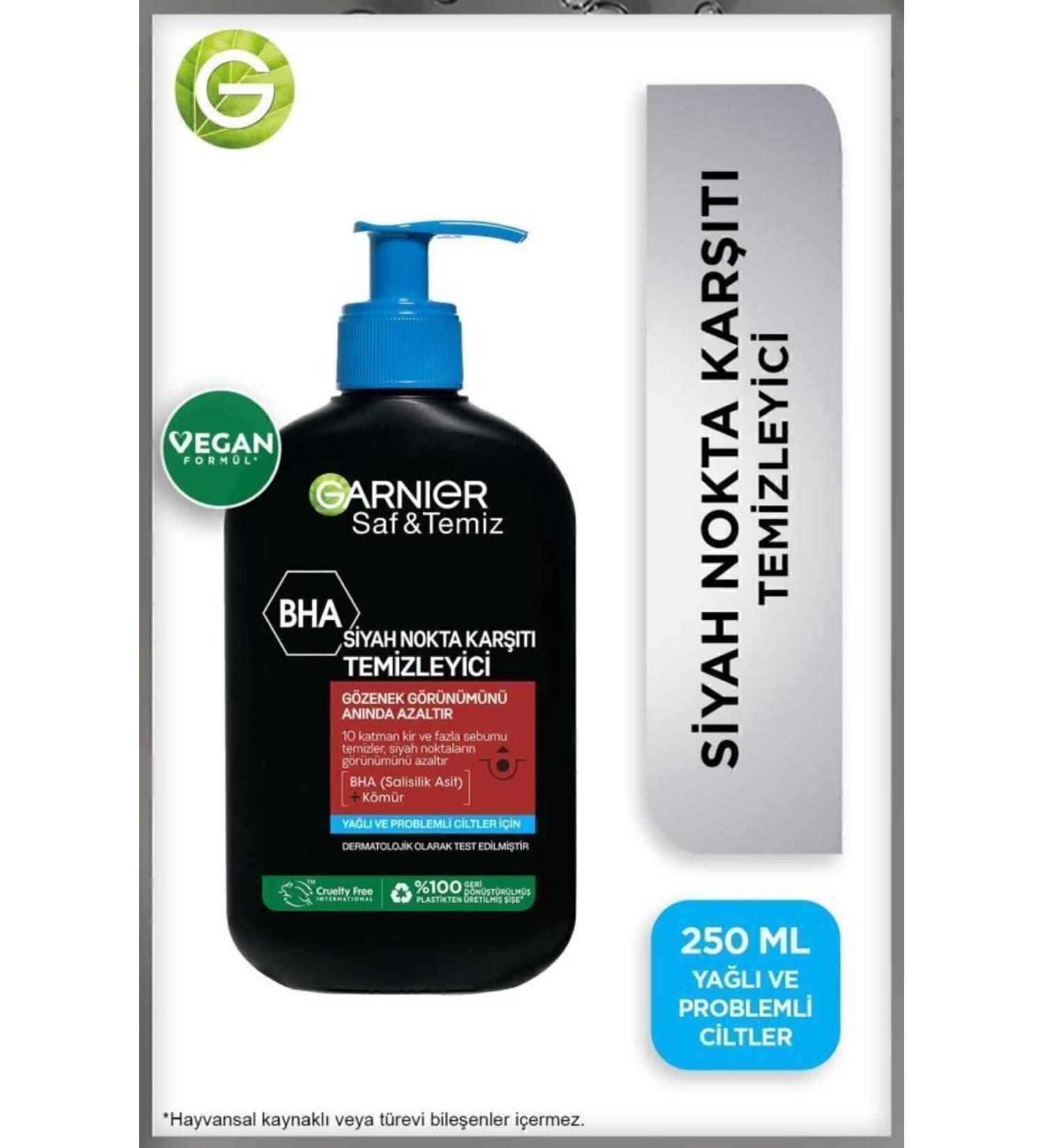 Garnier Pure & Clean Anti-Blackhead Cleanser 250 ml - Buy Online on GoSupps.com