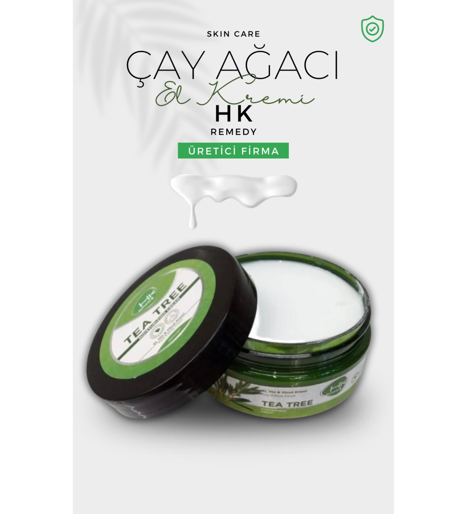 HK Remedy TEA TREE Hand Face Cream 200 ml Jar