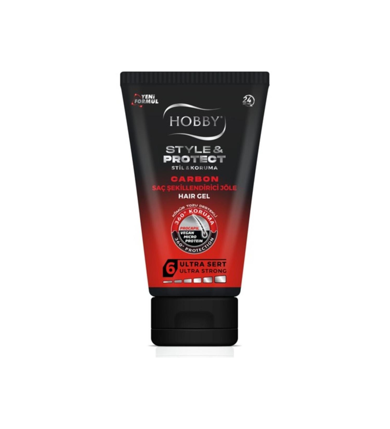 Hobby Style & Protect Hair Gel Ultra Hard 6 Carbon Tube Gel 150 ml