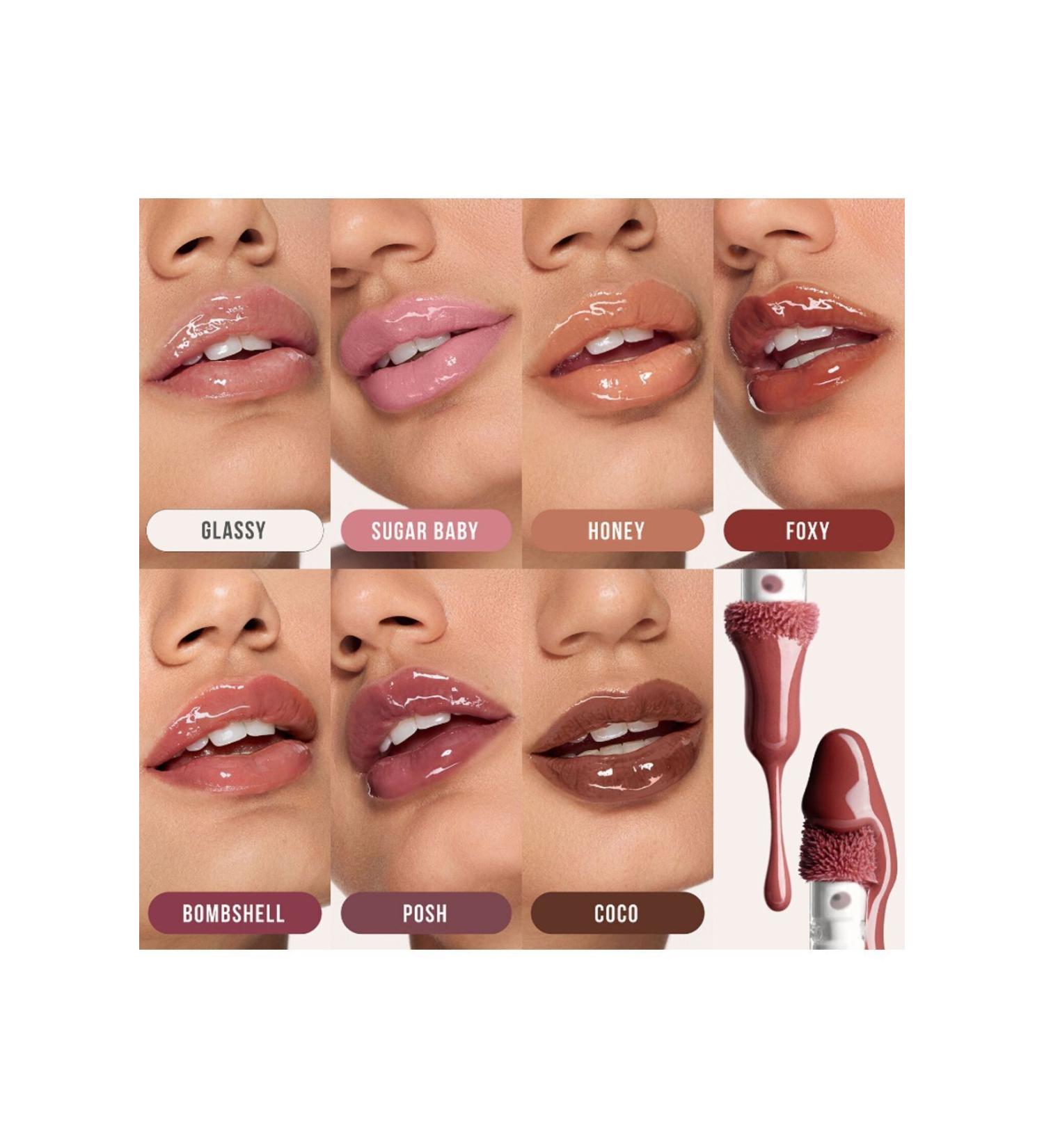 Huda Beauty Filling Gloss Haute Brilliance Honey Pinkestcosmetics