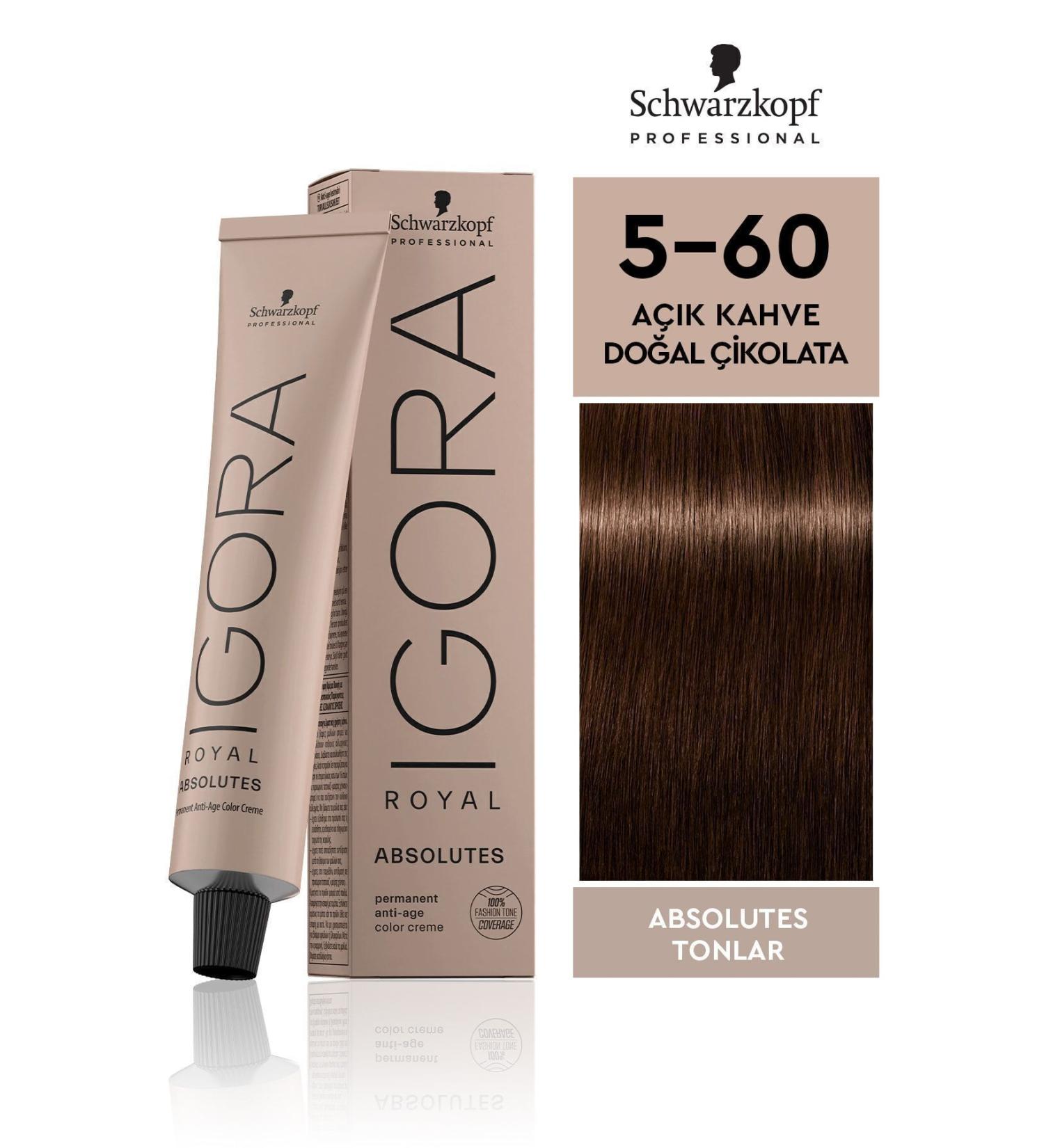 Igora Royal Absolutes Shades 5-60 Light Brown Natural Chocolate Hair Dye 60ml - Buy Online on GoSupps.com