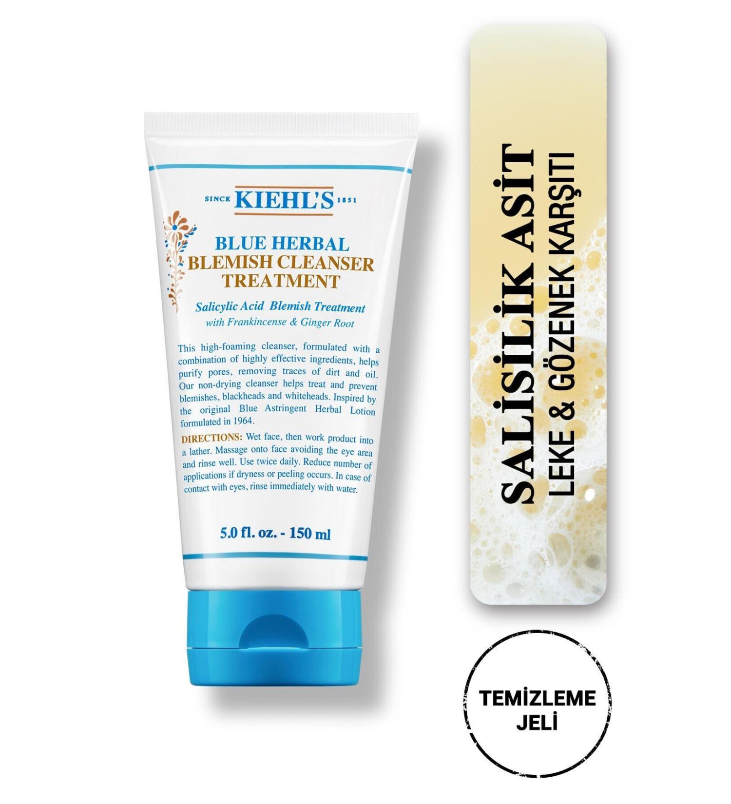 Kiehl's Blue Herbal Anti-spot & Anti-pore Cleansi ng Gel Wi th Sali cyli c Aci d 150 Ml Pssn3684