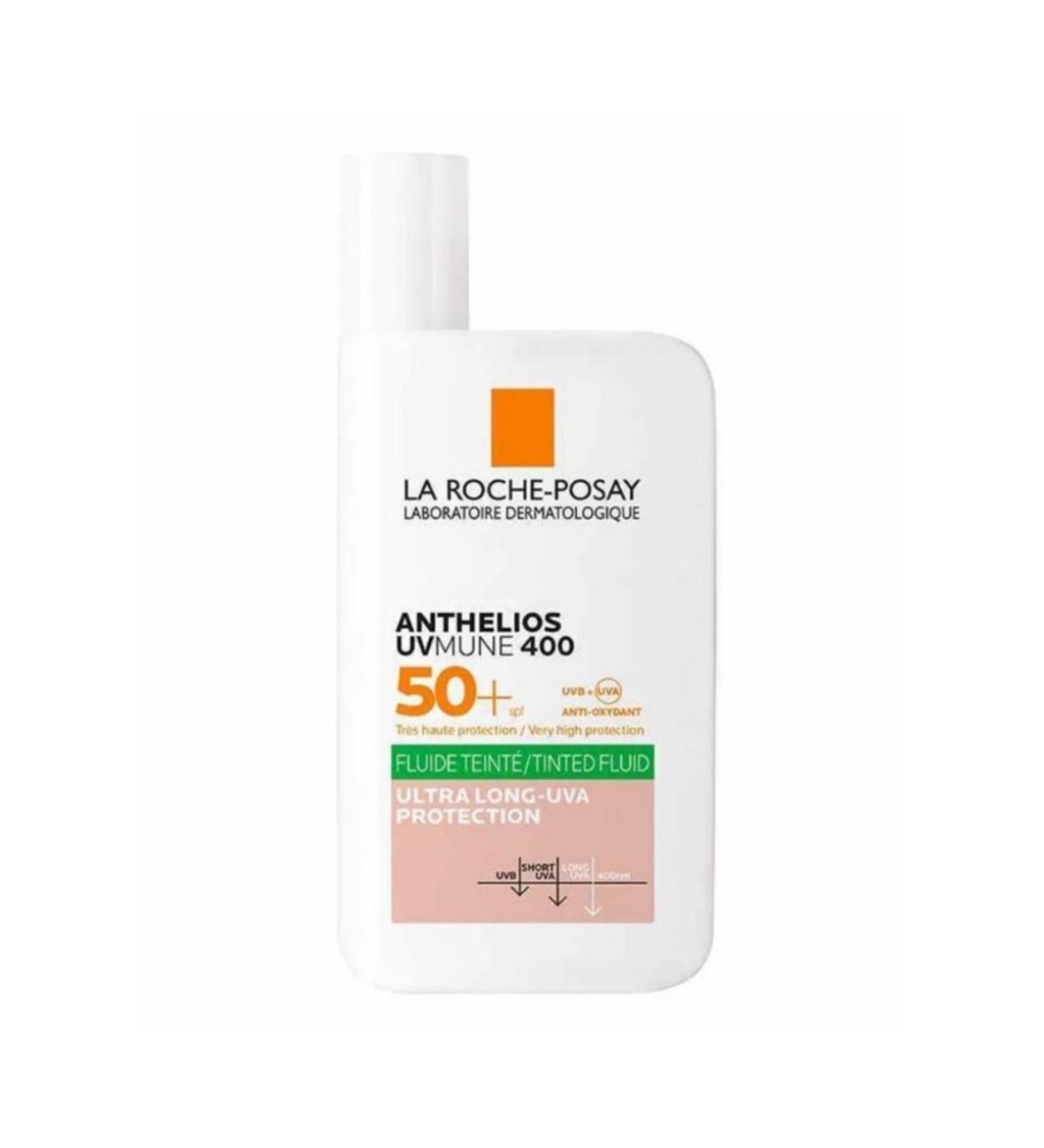La Roche Posay Anthelios Oil Control Fluid Tinted Face Sun Cream Spf+50 for Oily Combination Sensitive Skin 50ml - Buy Online on GoSupps.com