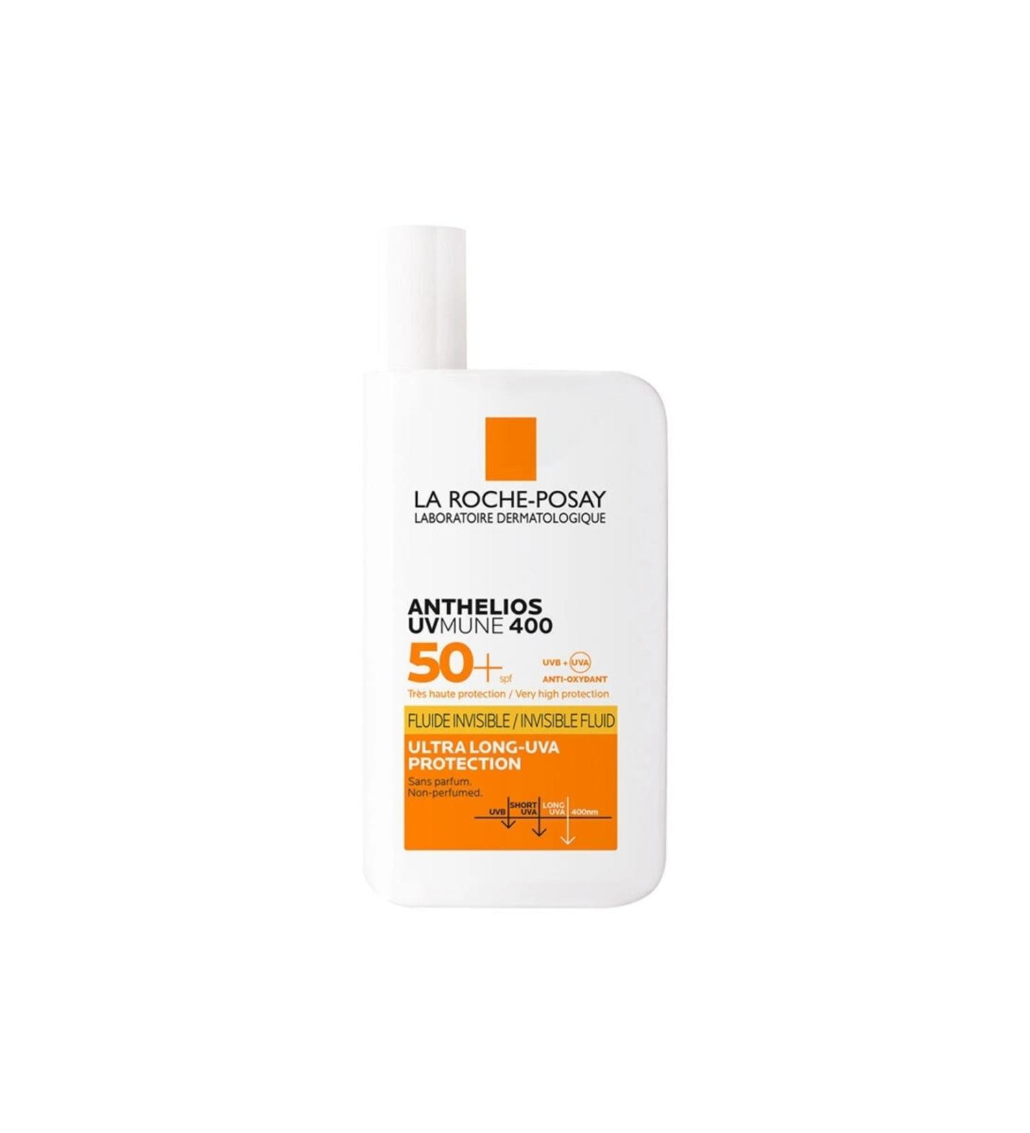La Roche Posay Anthelios UVmune Fluid - Vitamin E Water Sand and Sweat Resistant SPF50+ Sun Cream 50ML - Buy Online on GoSupps.com