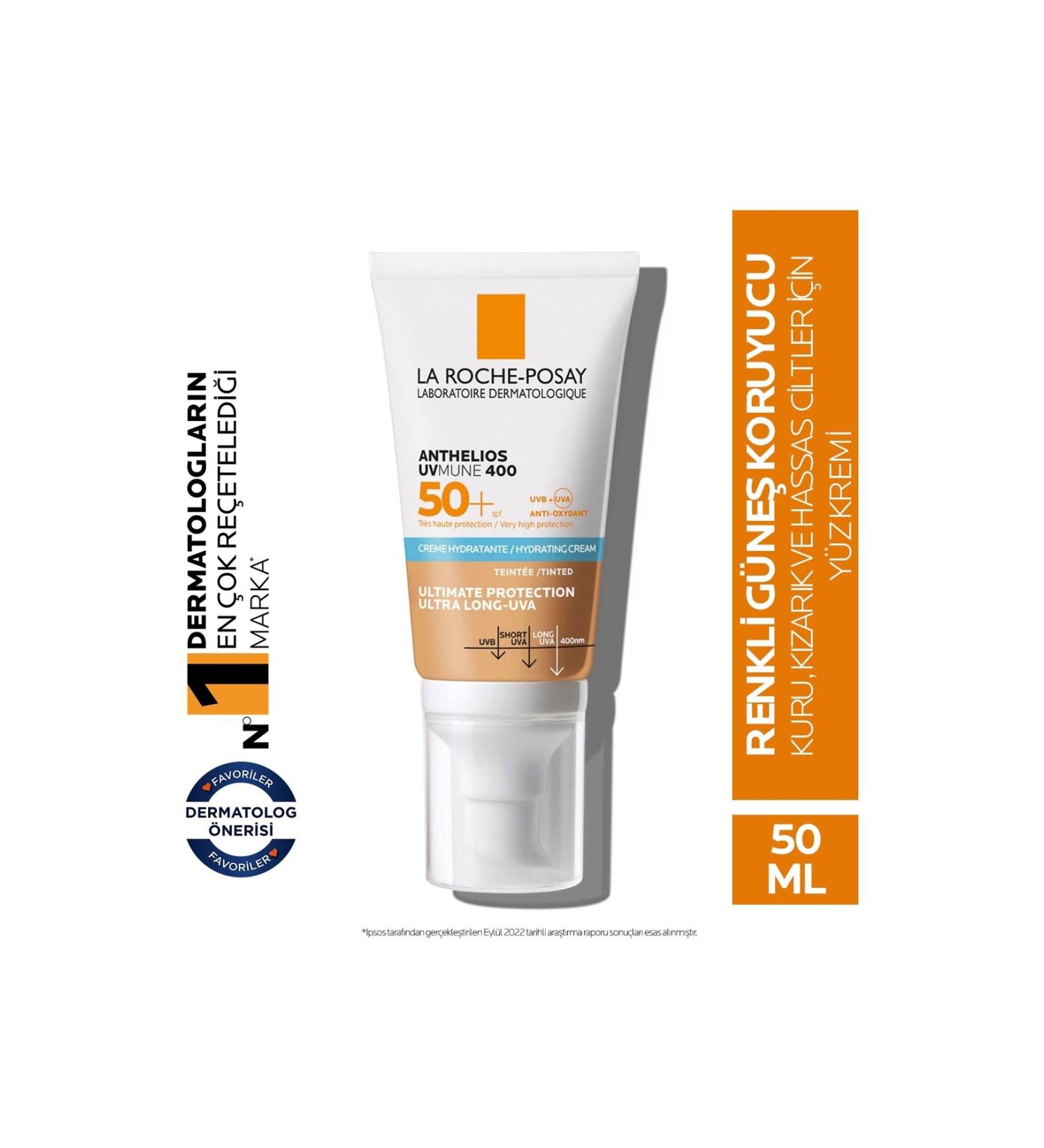 La Roche Posay Anthelios UVMune SPF50 Moisturizing Tinted Sun Cream with Anti-Perspiration Protection 50ml - Buy Online on GoSupps.com