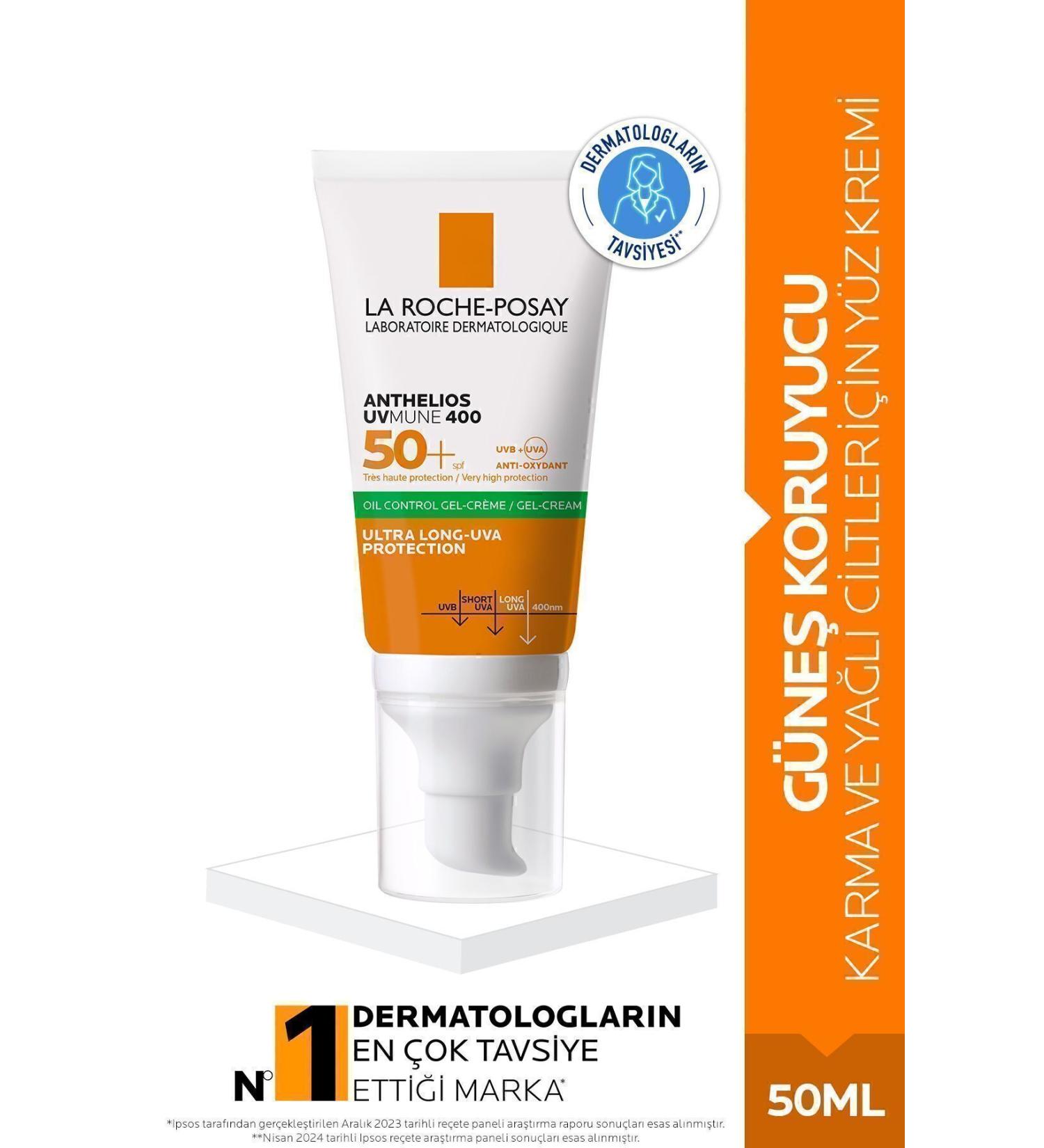 La Roche Posay Face Sun Cream - SPF+50 High Protection Face Sun Cream for Sensitive Skin