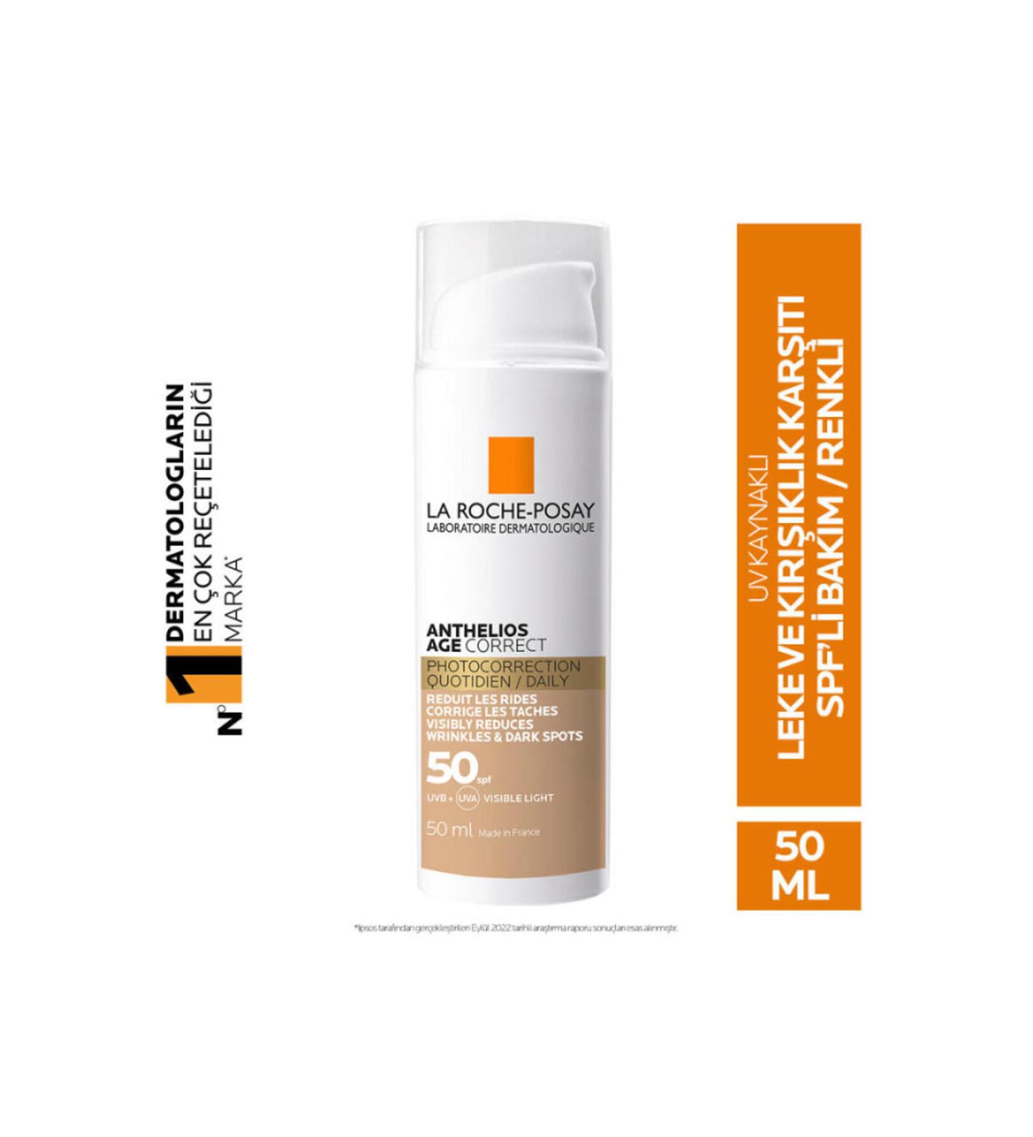 La Roche Posay SPF 50 - Anti-Aging Tinted Sun Cream 50ml Anthelios Age Correct - Buy Online on GoSupps.com