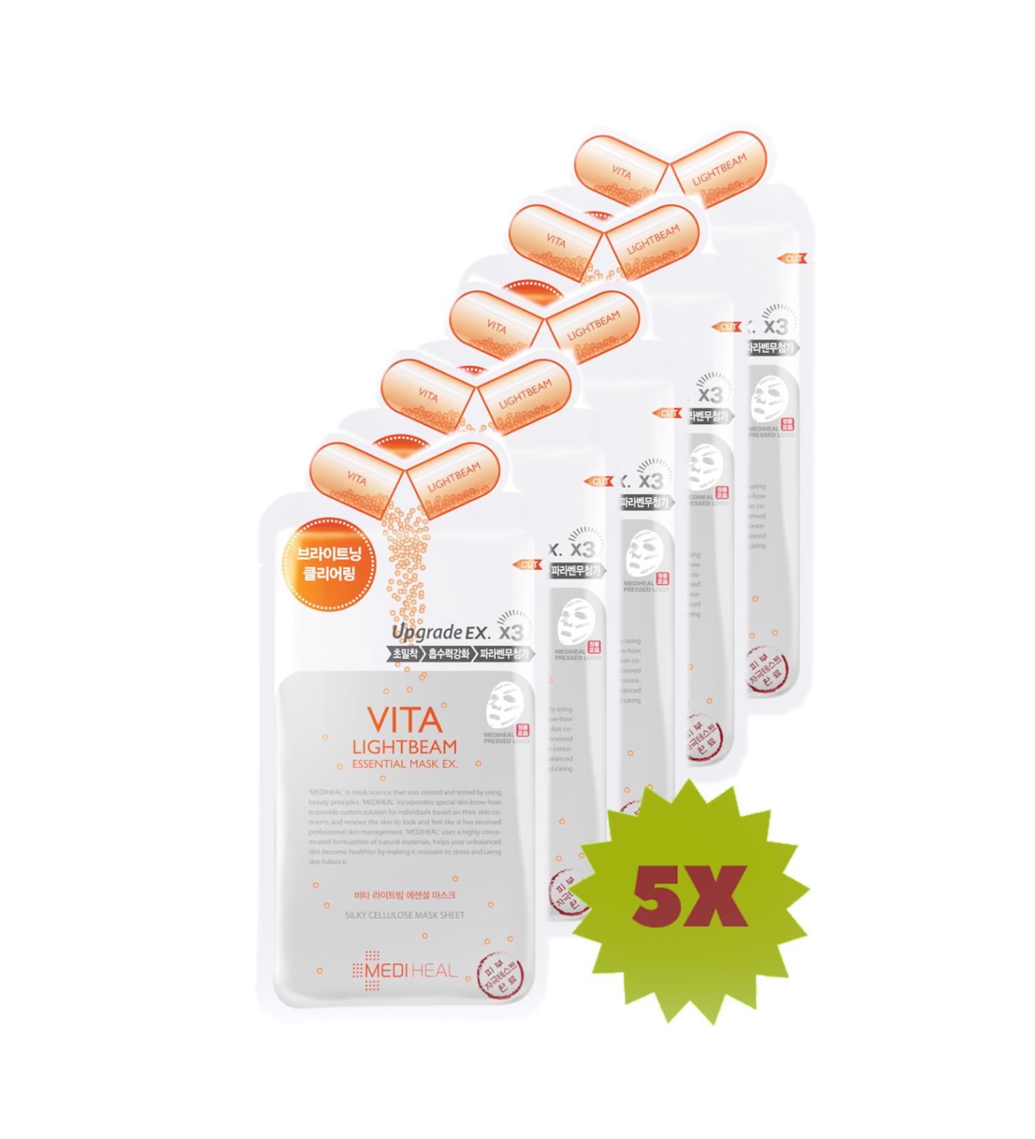 Mediheal 5 Vitamin Brightening Face Care Mask - Vita Lightbeam Essential Mask