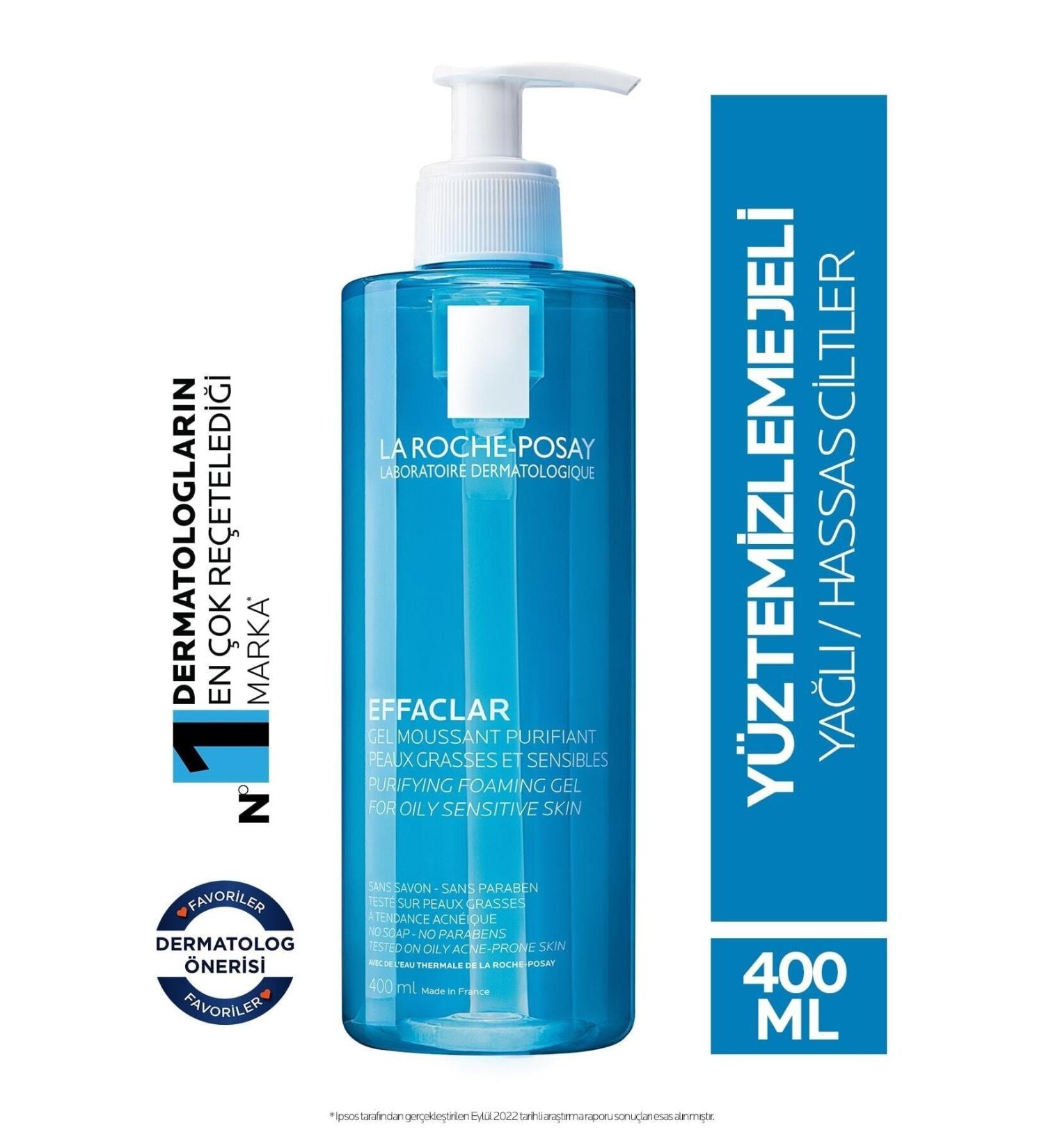 La Roche Posay Sebum Purifying and Anti-Blackhead Effaclar Gel for Oily and Sensitive Skin 400 ML  - Buy Online on GoSupps.com