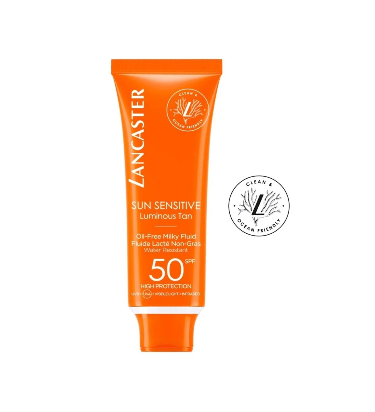 Lancaster Sun Sensitive Oil-Free Milky Fluid-Soothing SPF50 Sunscreen for Sensitive Skin 50ML - Buy Online on GoSupps.com