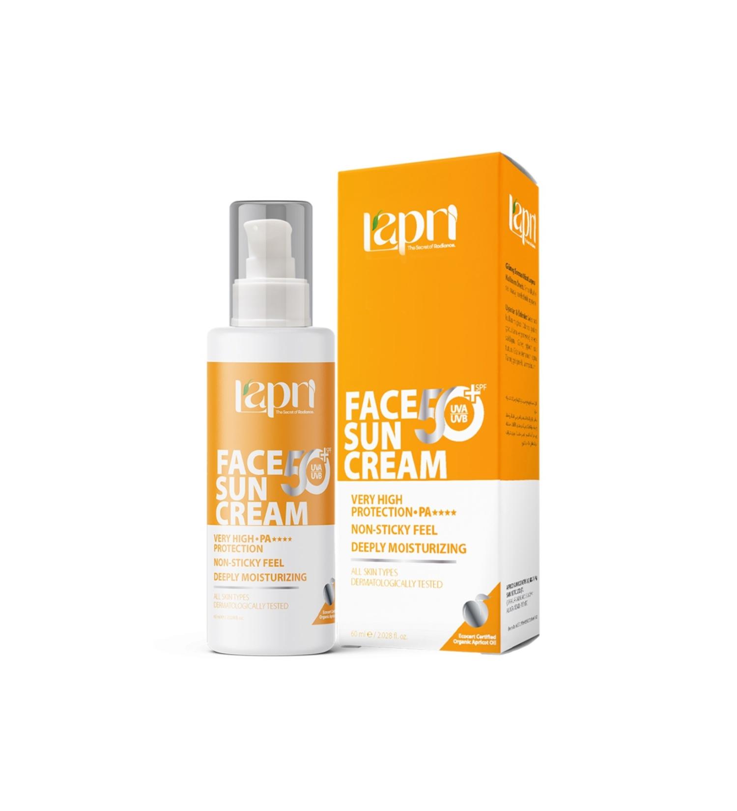 Lapri 50 SPF Apricot Kernel Oil Face Sunscreen (60ml)