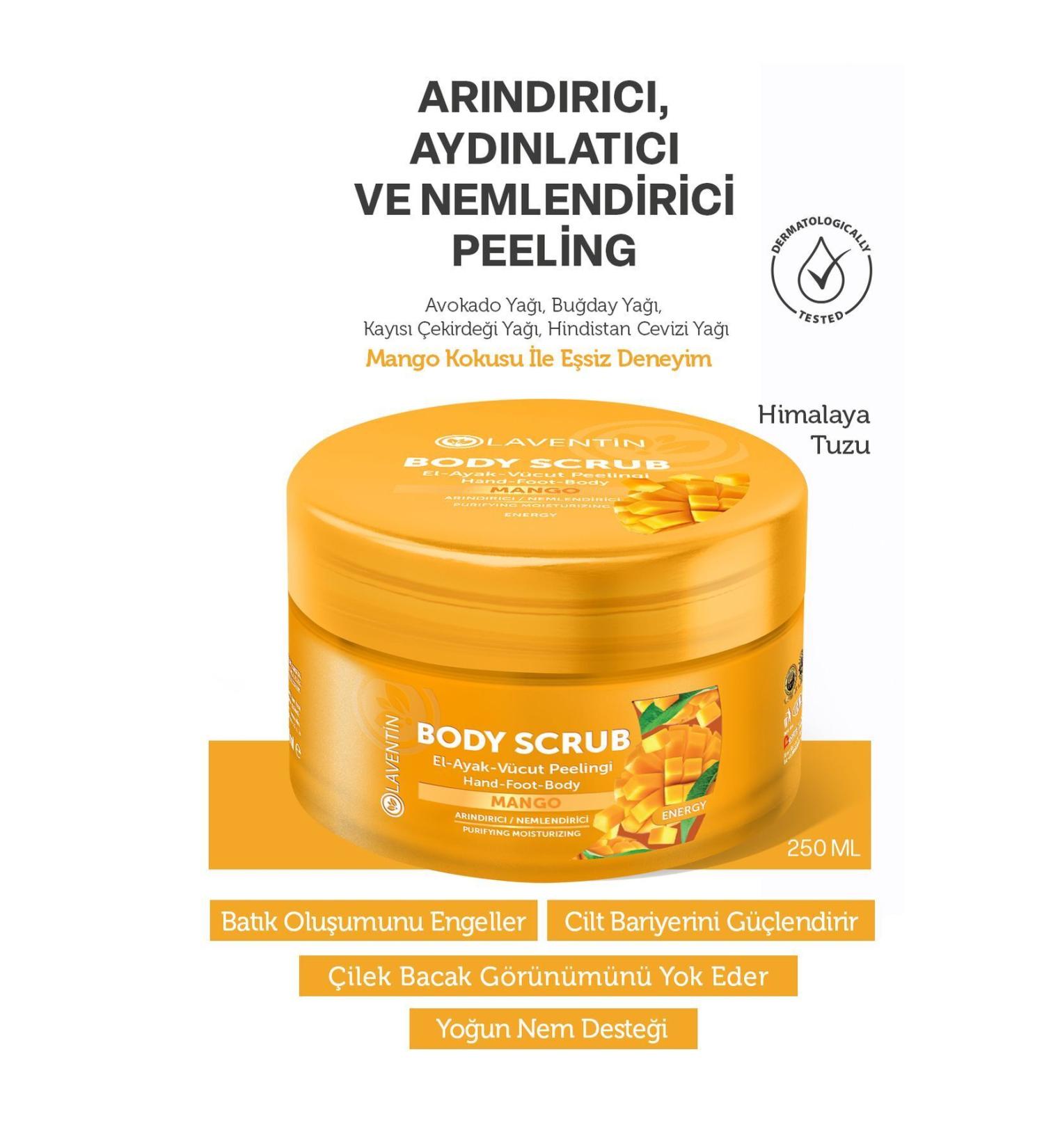 Laventin Nourishing Purifying and Moisturizing Body Scrub Mango 250 ml - Buy Online on GoSupps.com