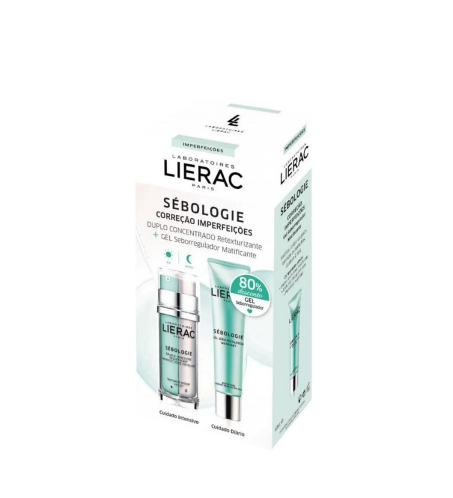 Lierac SEBOLOG E DOUBLE SK N BR GHTEN NG CONCENTRATED CREAM 30 ML + GEL SET PSSN1239