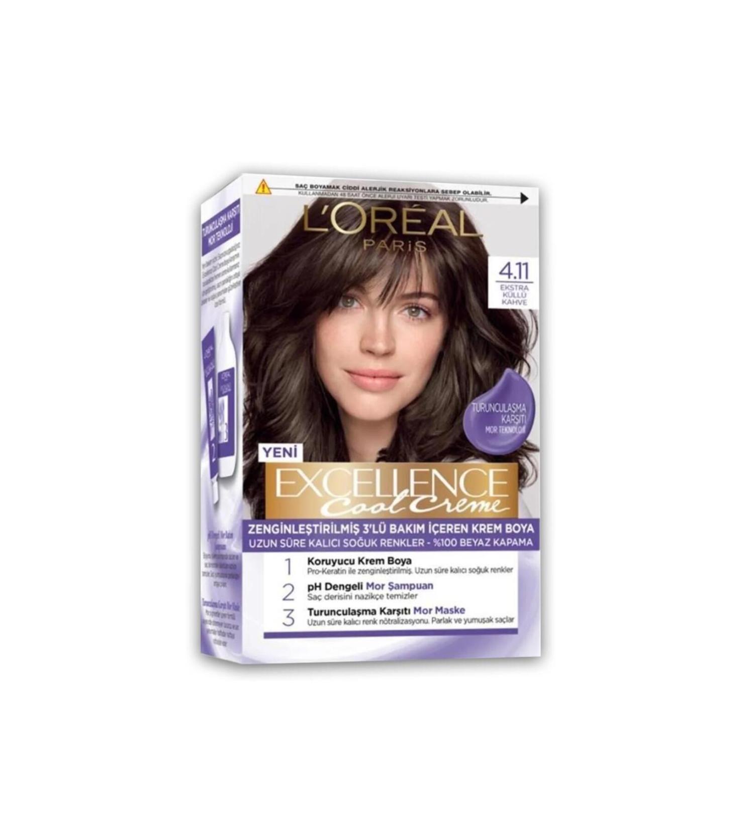 L'Oreal Paris Loreal Paris Excellence Cool Creme Hair Dye 4.11 Extra Ash Brown