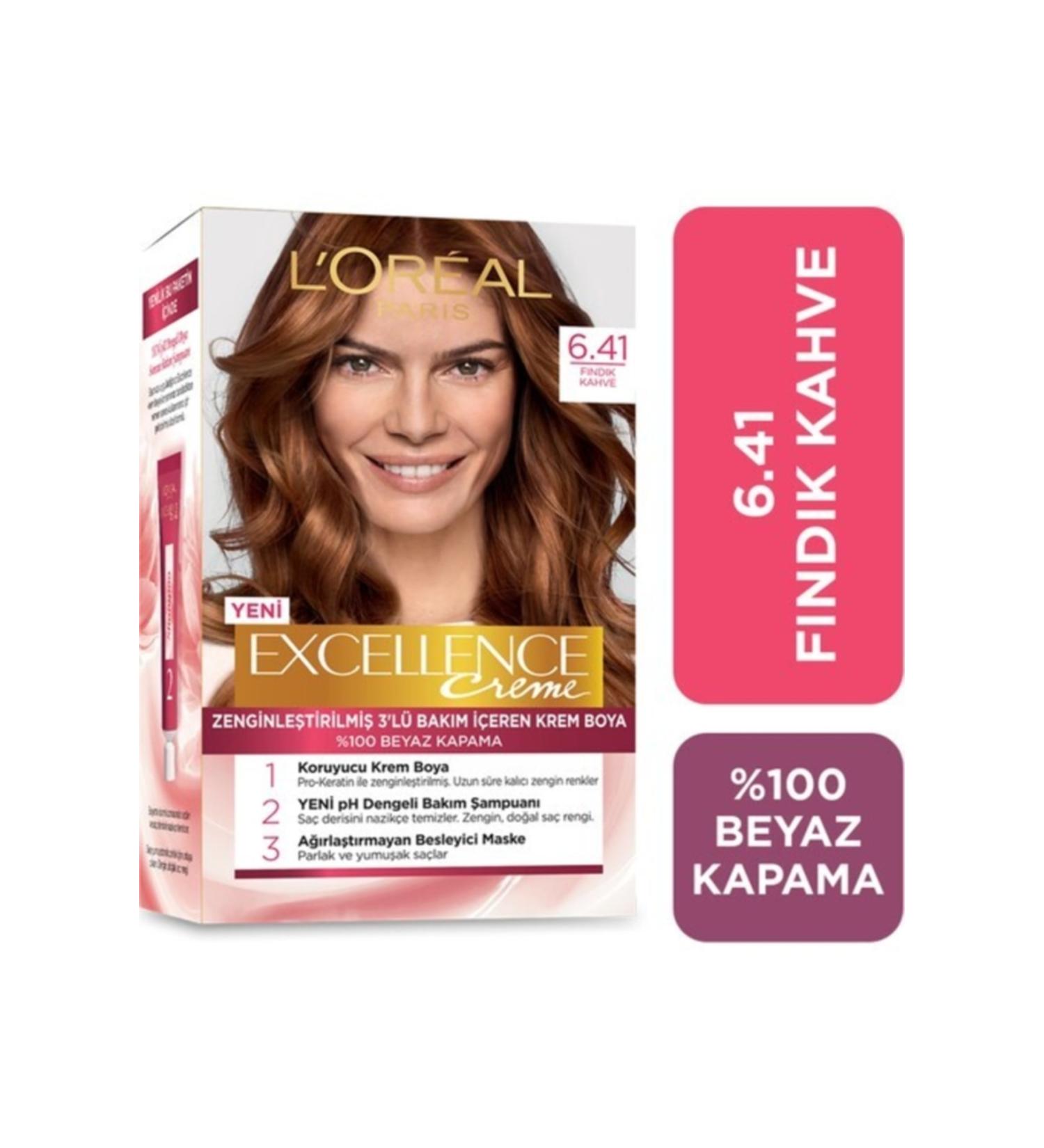 L'Oreal Paris L'or al Paris Excellence Creme Hair Dye 6.41 Hazelnut Brown - Buy Online on GoSupps.com