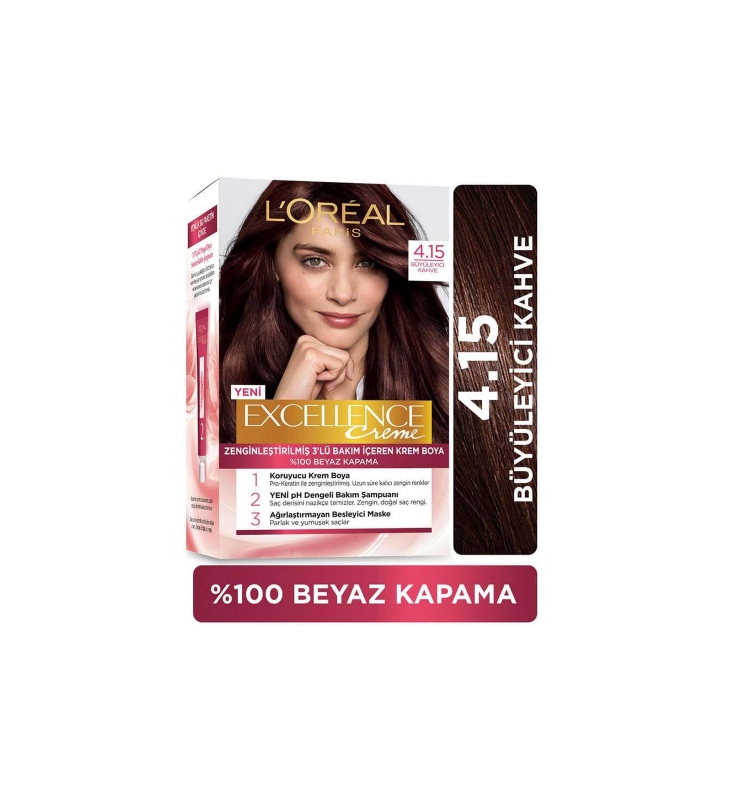 L'Oreal Paris Loreal Paris Excellence Creme Hair Dye - 4.15 Charming Brown