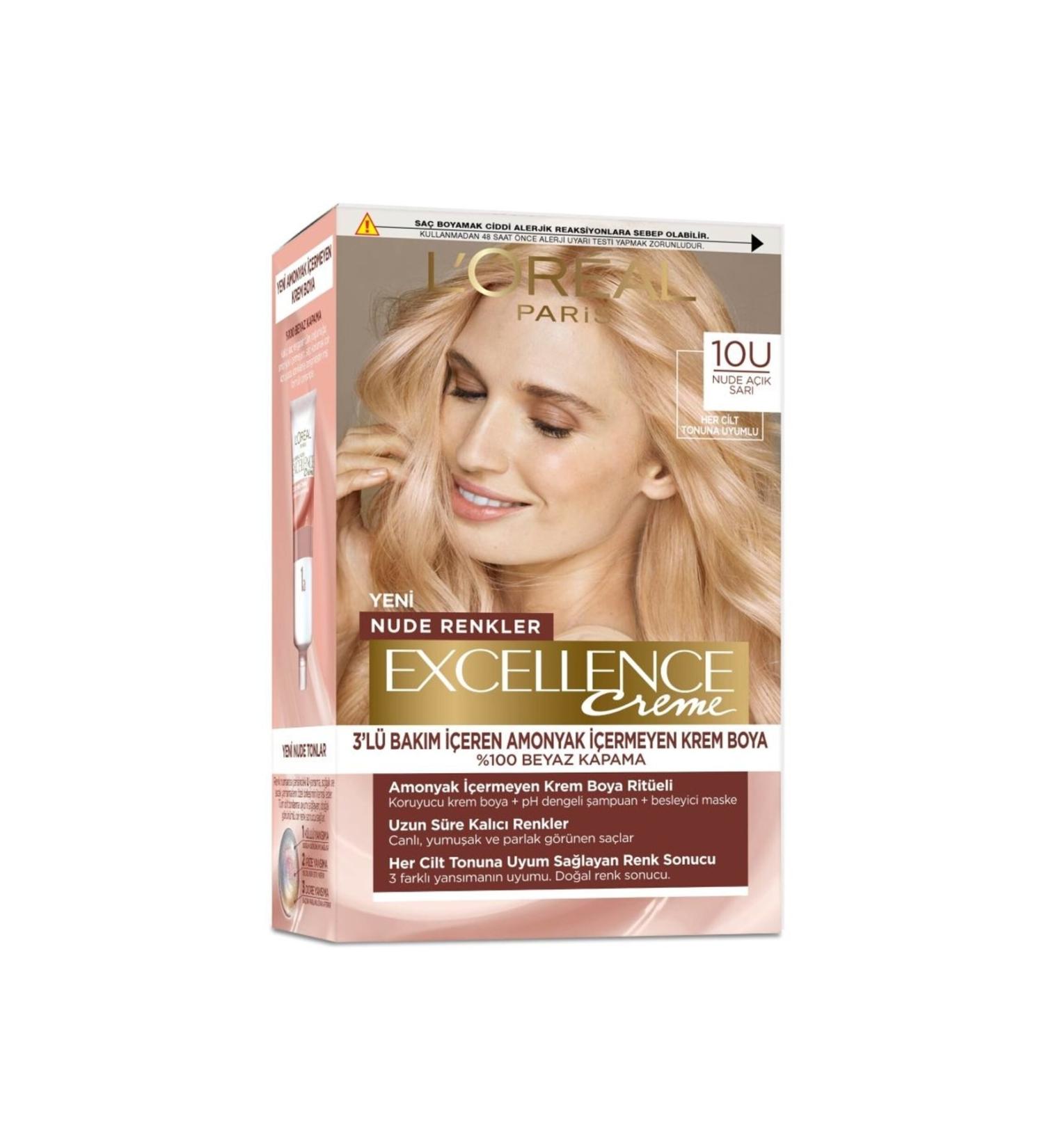 L'Oreal Paris L'Or al Paris Excellence Creme Nude Colors Hair Dye 10U Nude Light Blonde