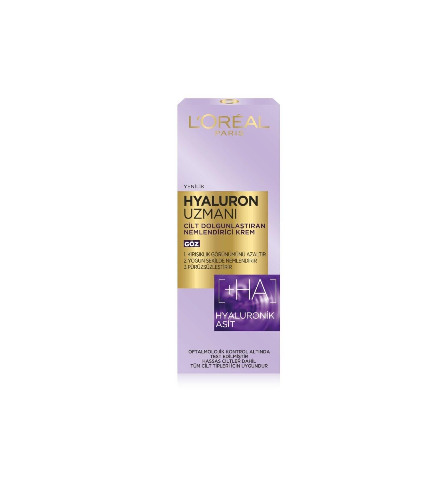 L'Oreal Paris Hyaluron Expert Skin Plumping Moisturizing Eye Cream - Buy Online on GoSupps.com