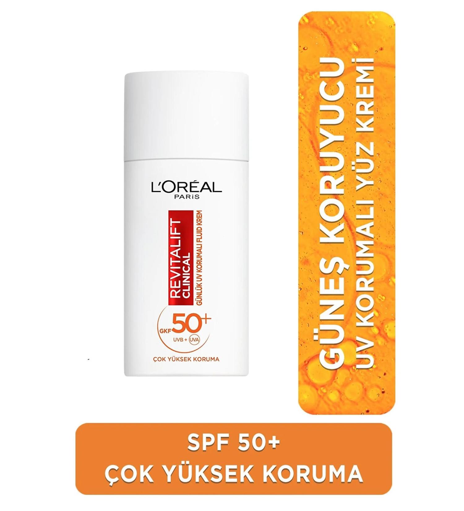 L'Oreal Paris Revitalift Clinical Spf 50 Daily High UV Protection Face Sun Cream 50ml - Buy Online on GoSupps.com