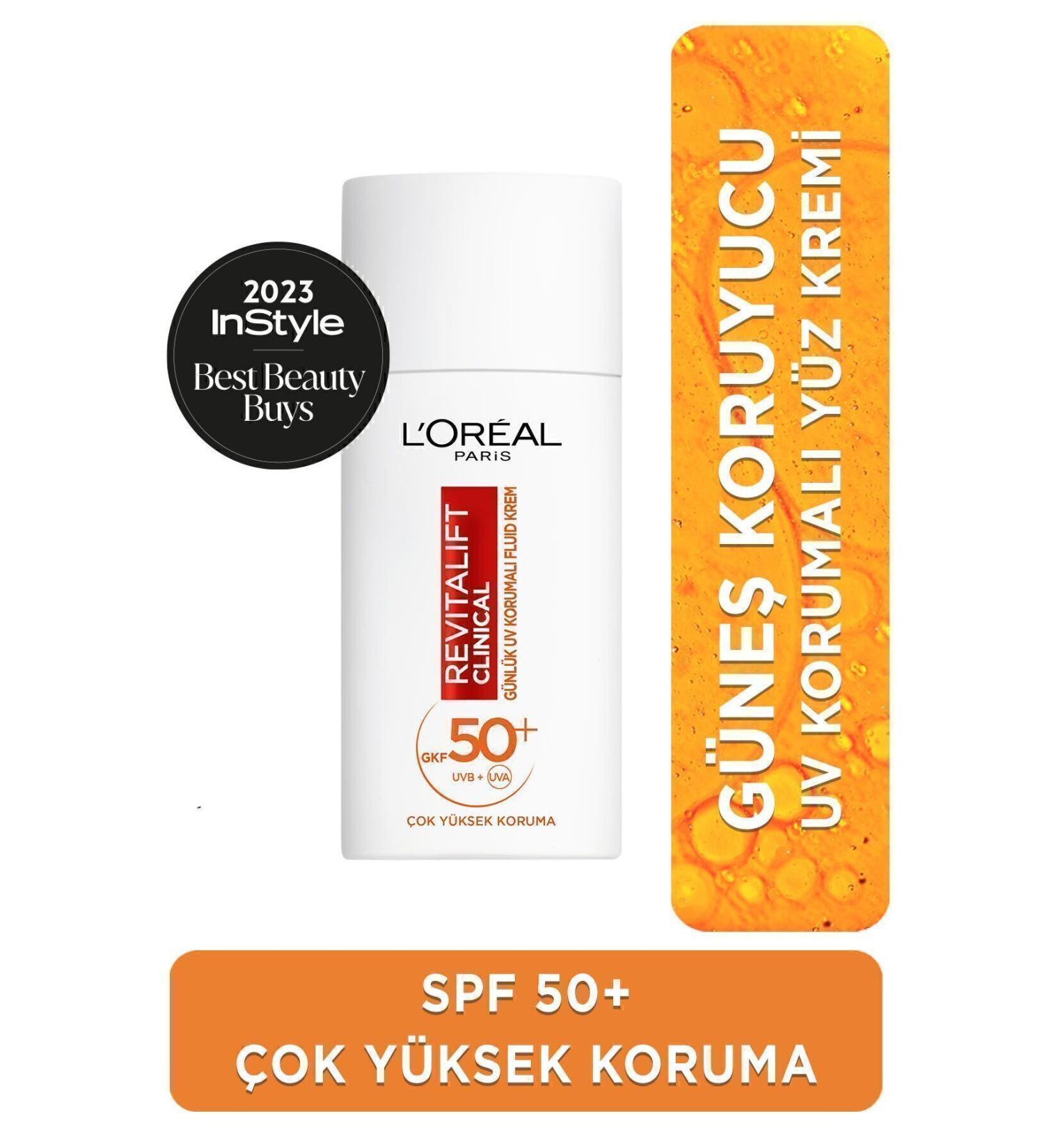 L'Oreal Paris Revitalift Clinical Spf 50+ Daily High UV Protection Face Sun Cream 50ml - Buy Online on GoSupps.com