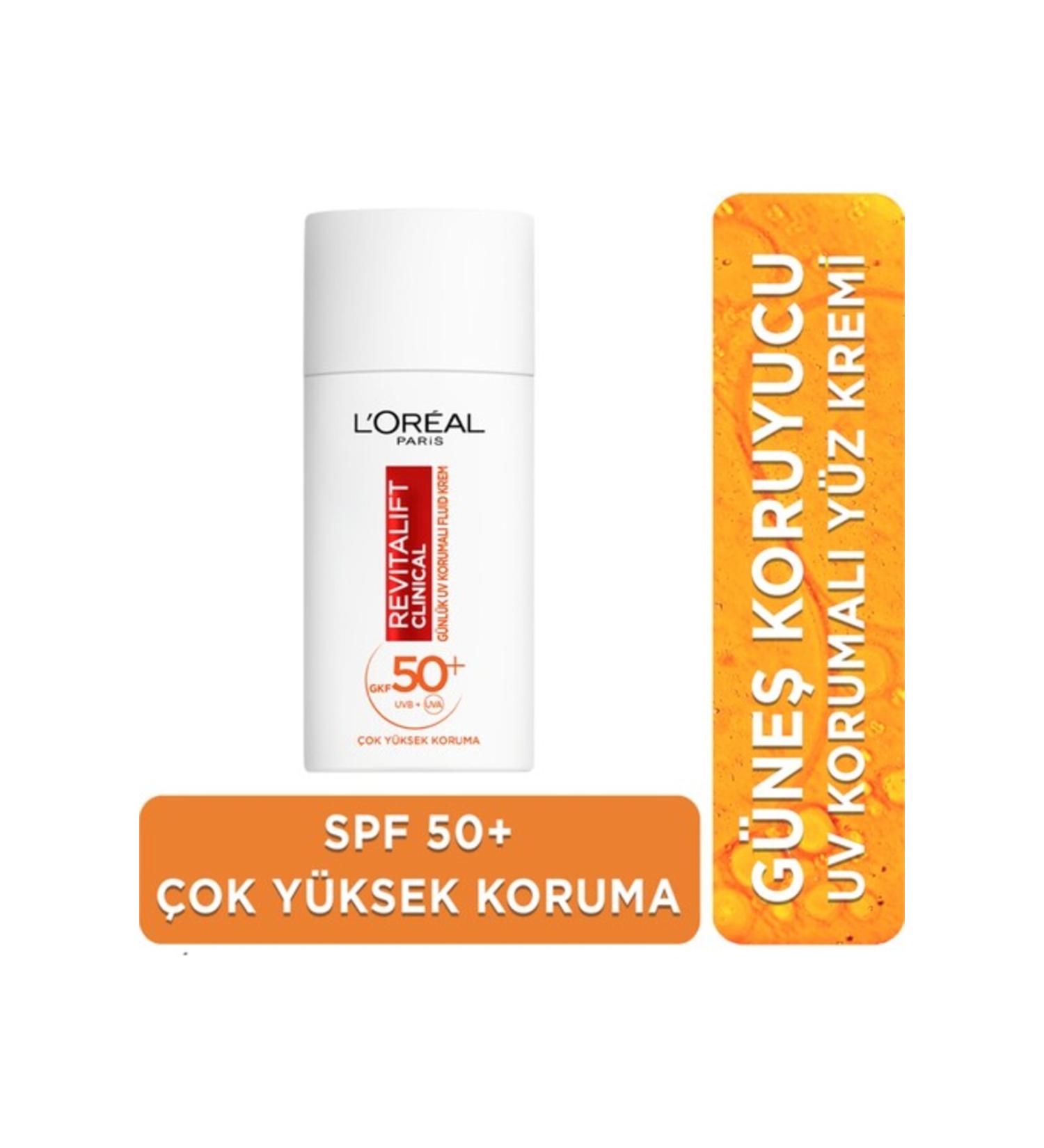 L'Or al Paris Revitalift Clinical Spf 50+ Daily High UV Protection Face Sun Cream 50ml - Buy Online on GoSupps.com