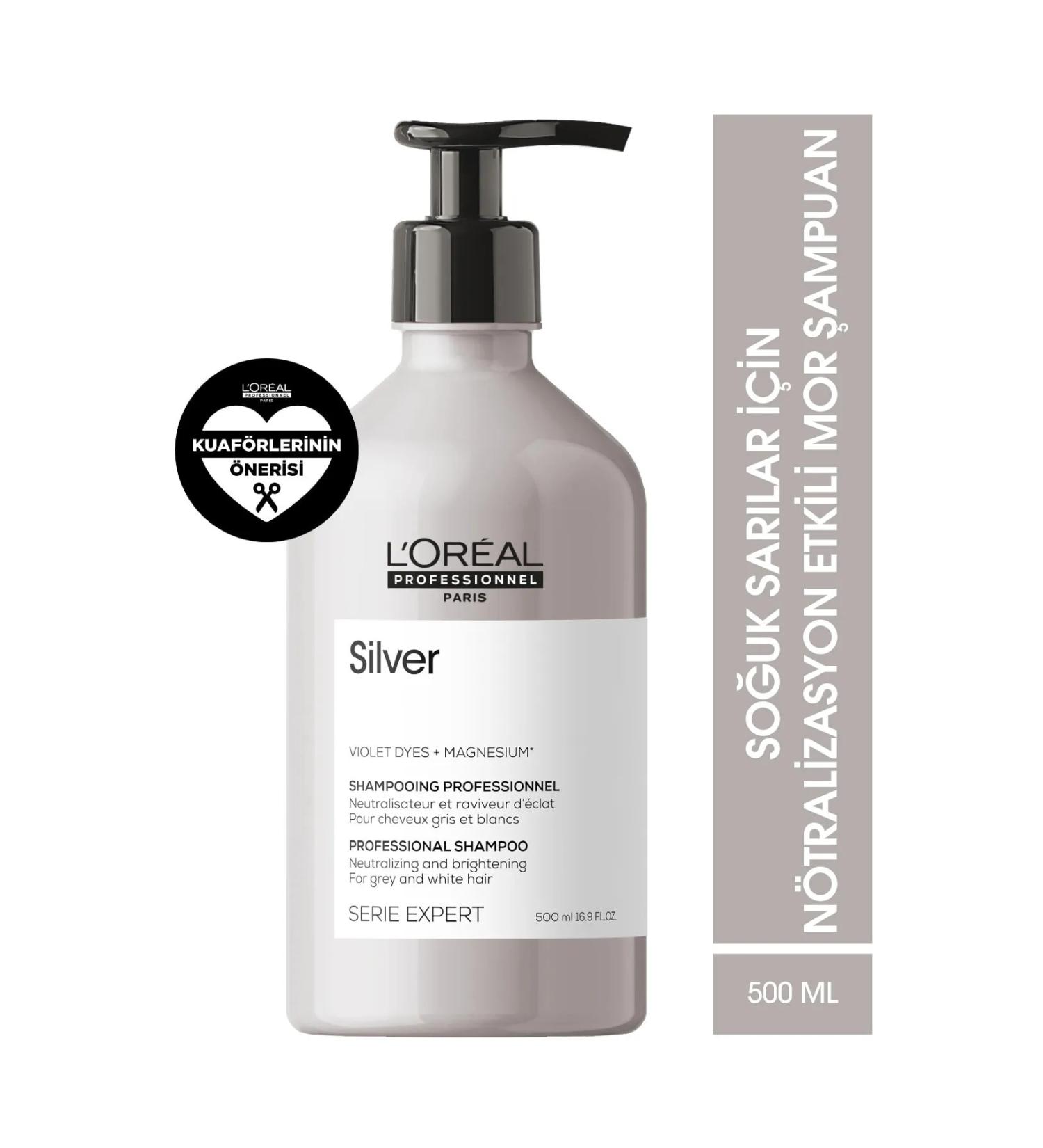L'oreal Professionnel Serie Expert Silver Professional Luxury Purple Shampoo for Very Light Blonde Grey and White Hair 500 ml CYT1 - Buy Online on GoSupps.com