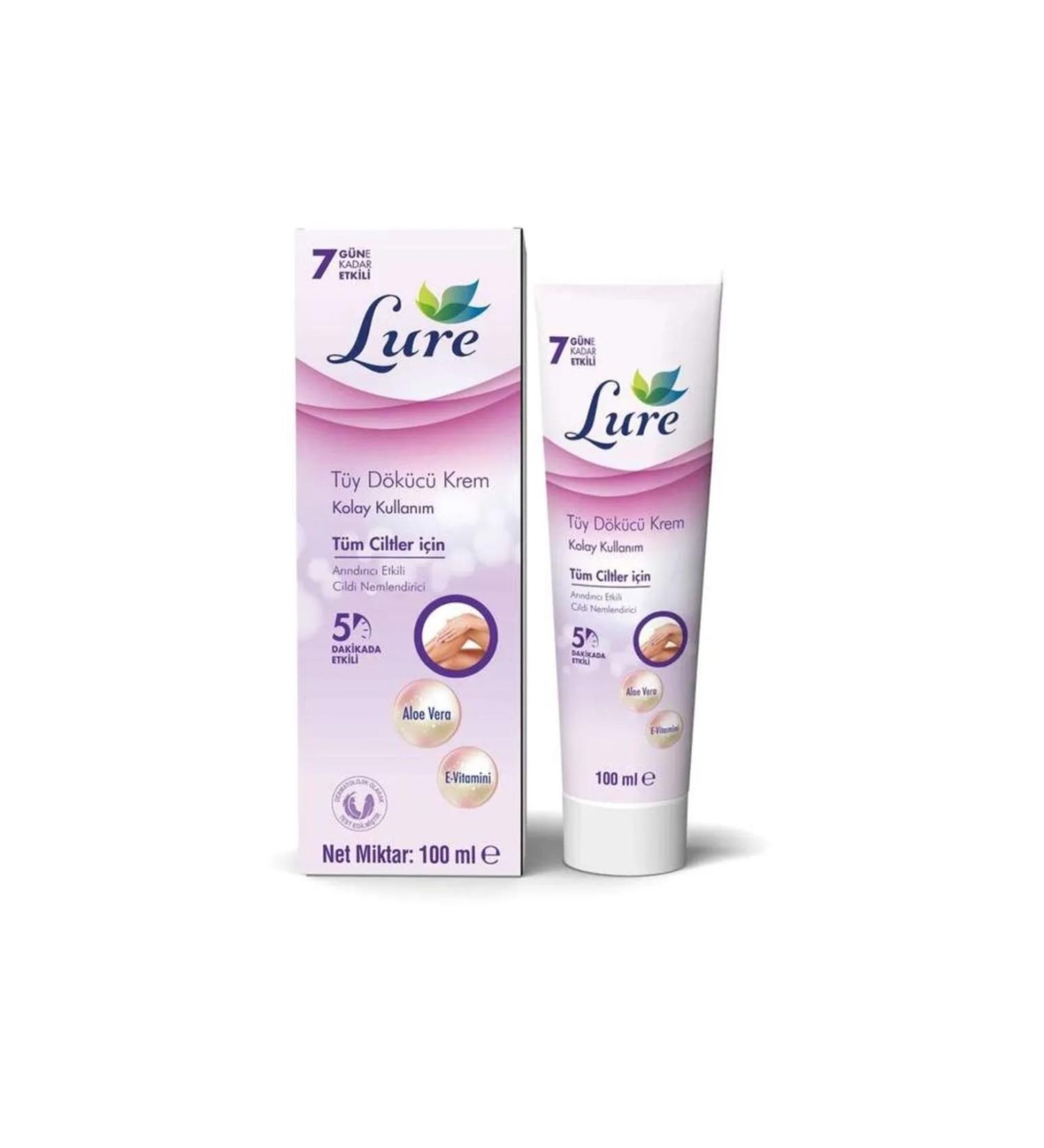 LURE Hair Removal Cream For All Skin Types 100 ml 2 Pieces