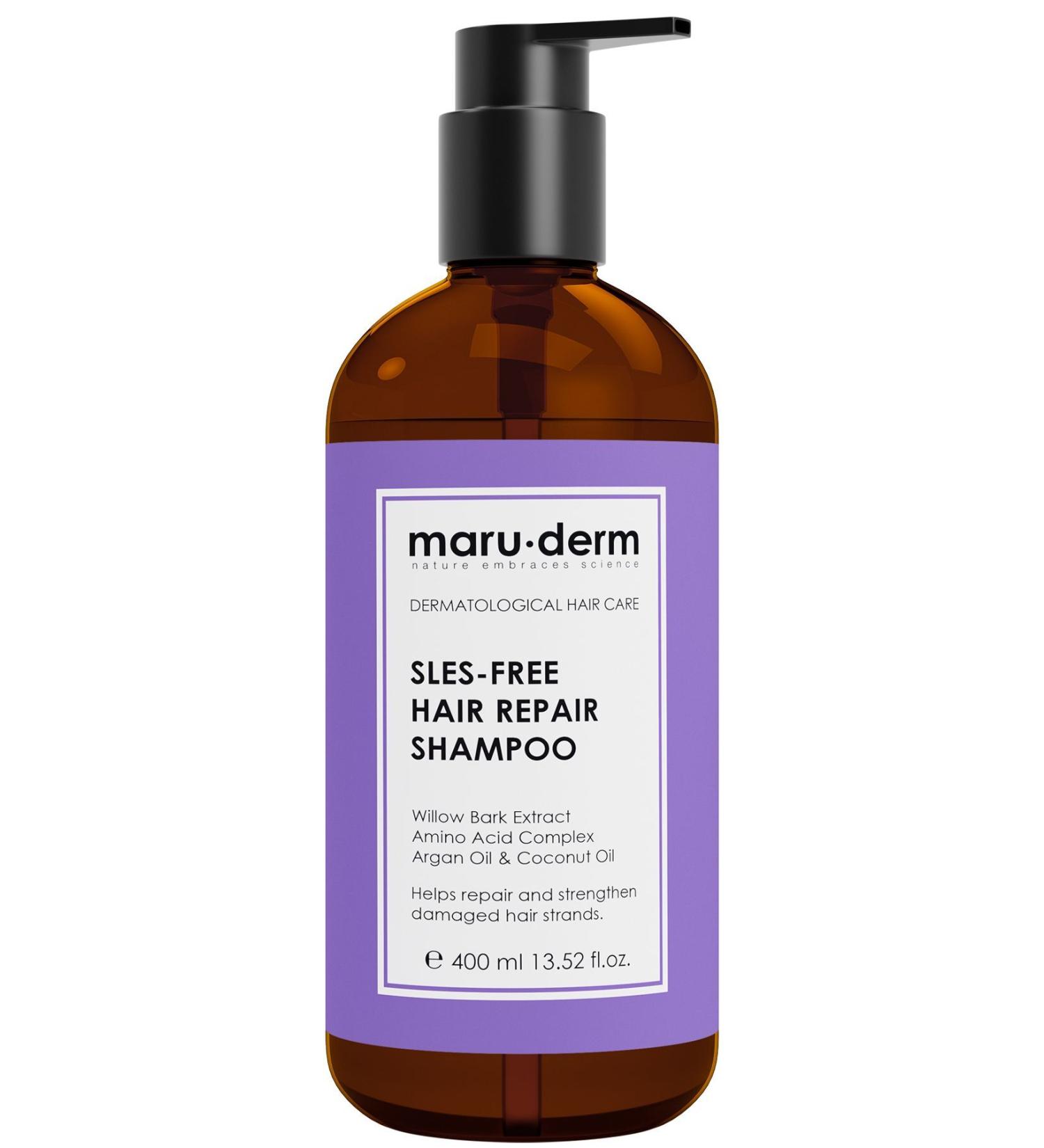 Maru.Derm Hair Repair Sulfate-Free Shampoo 400 ML | Damaged Weak Hair | Sulfate-Free Salt-Free Vegan Shampoo - Buy Online on GoSupps.com