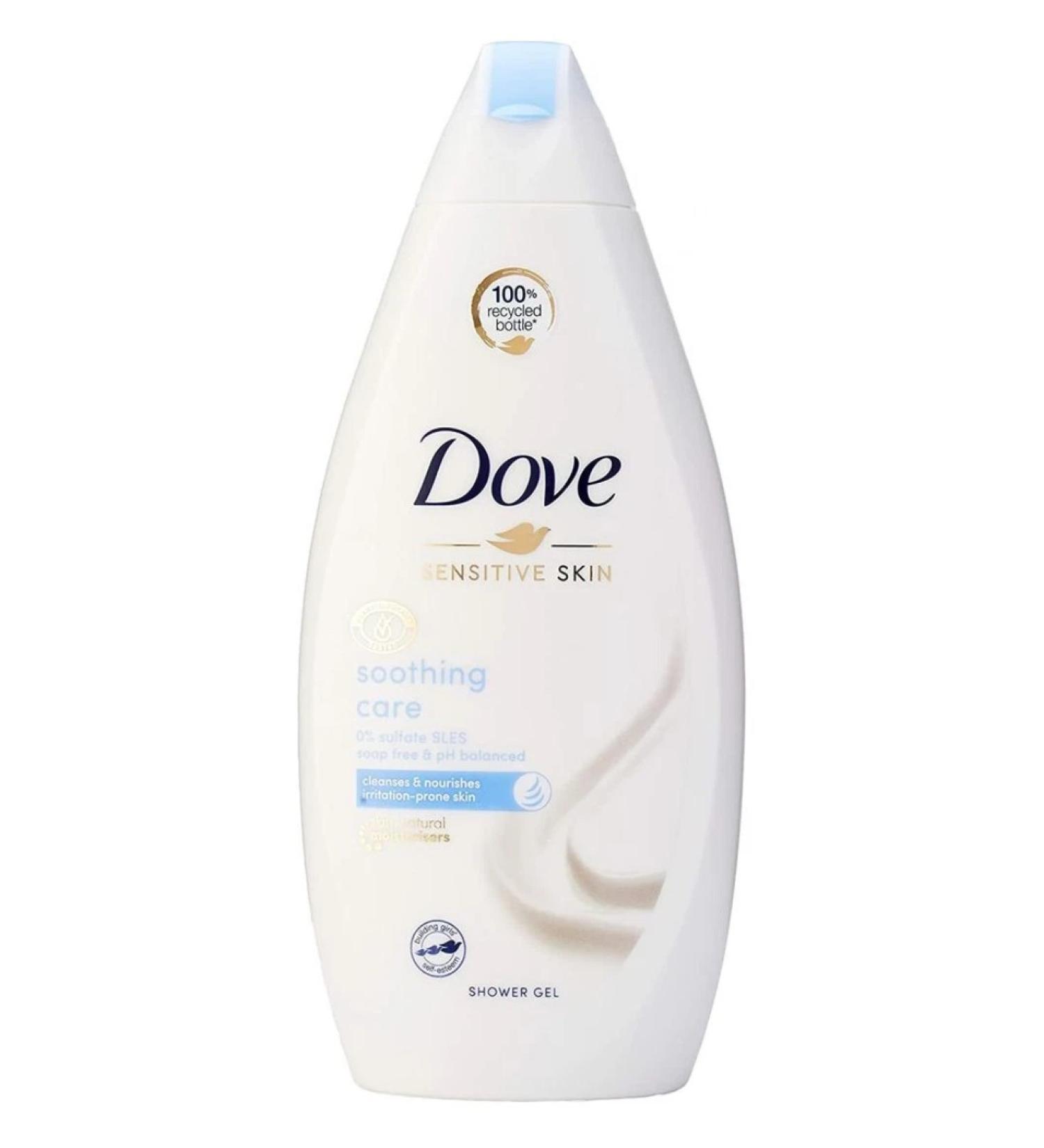 Dove Sensitive Skin Soothing Care 0% Sulfate Soap Free Shower Gel - 500ml - Buy Online on GoSupps.com