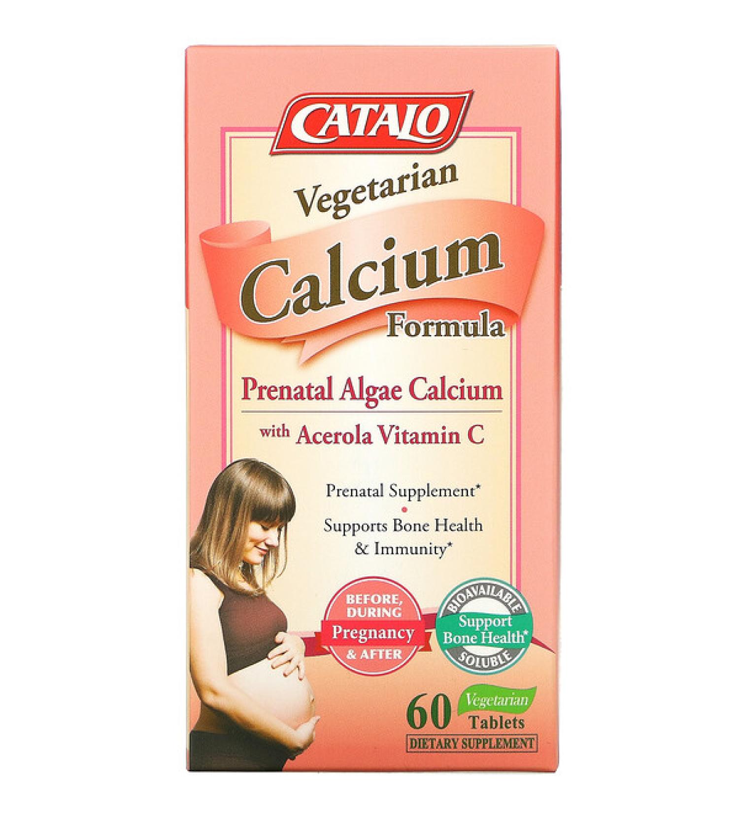 Catalo Naturals Vegetarian Calcium Formula Prenatal Algae Calcium 60 Vegetarian Tablets