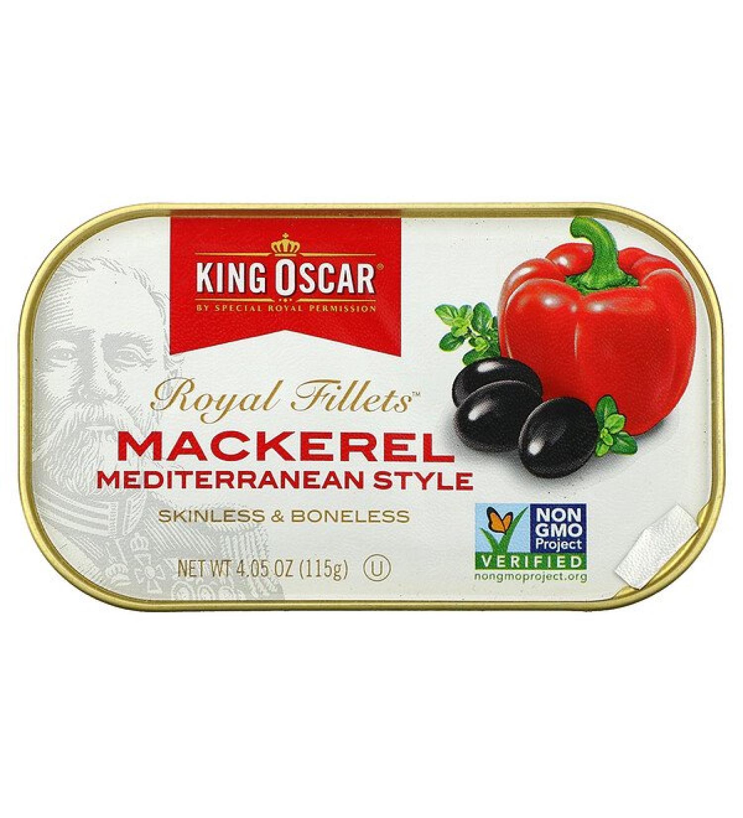 King Oscar Royal Fillets Mackerel Mediterranean Style 4.05 oz (115 g)