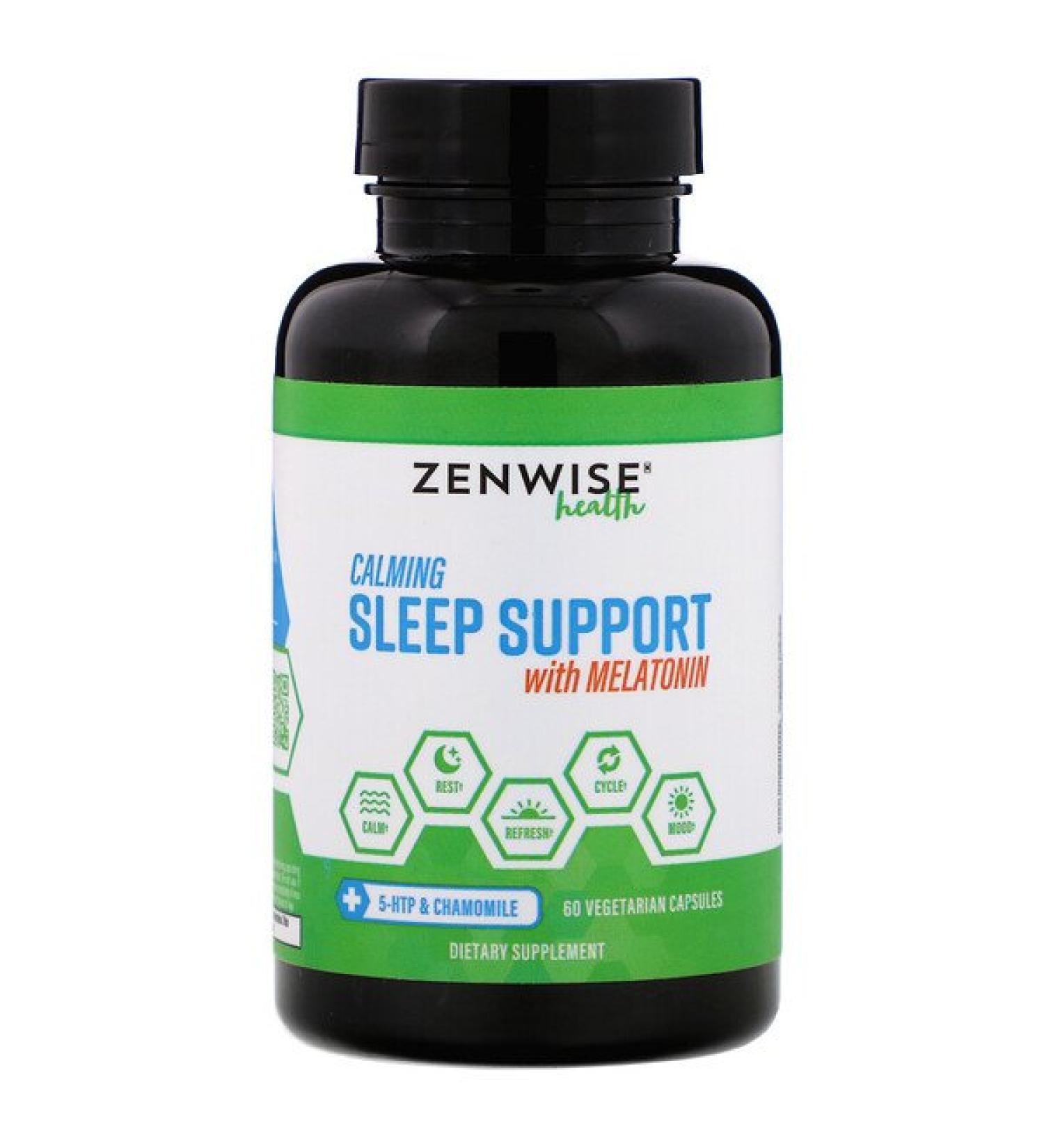 Zenwise Health Calming Sleep Support with Melatonin 60 Vegetarian Capsules