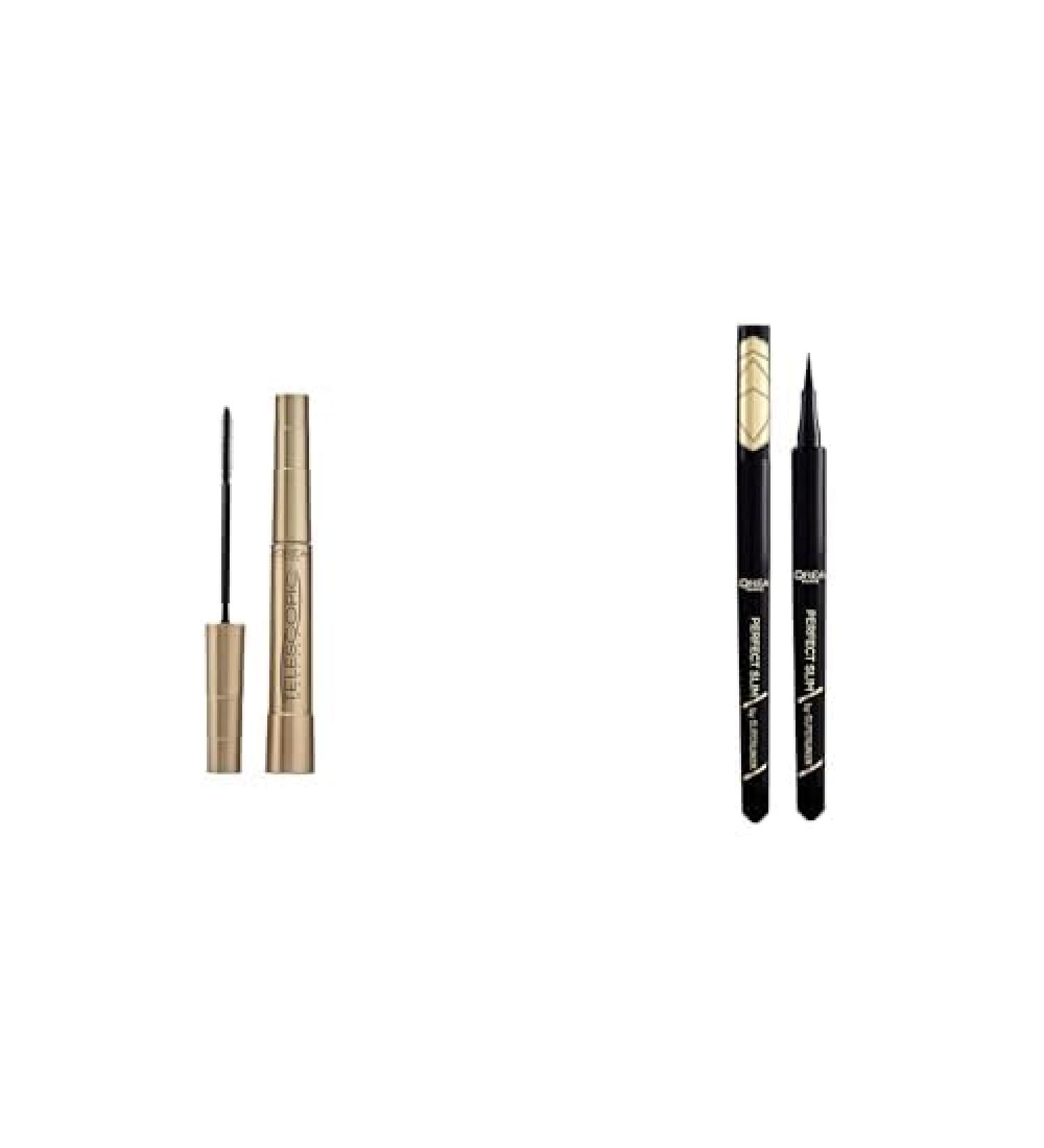 L'Oreal Paris L'Or al Paris Telescopic Mascara - Black - 8ml set with Super Liner Perfect Slim