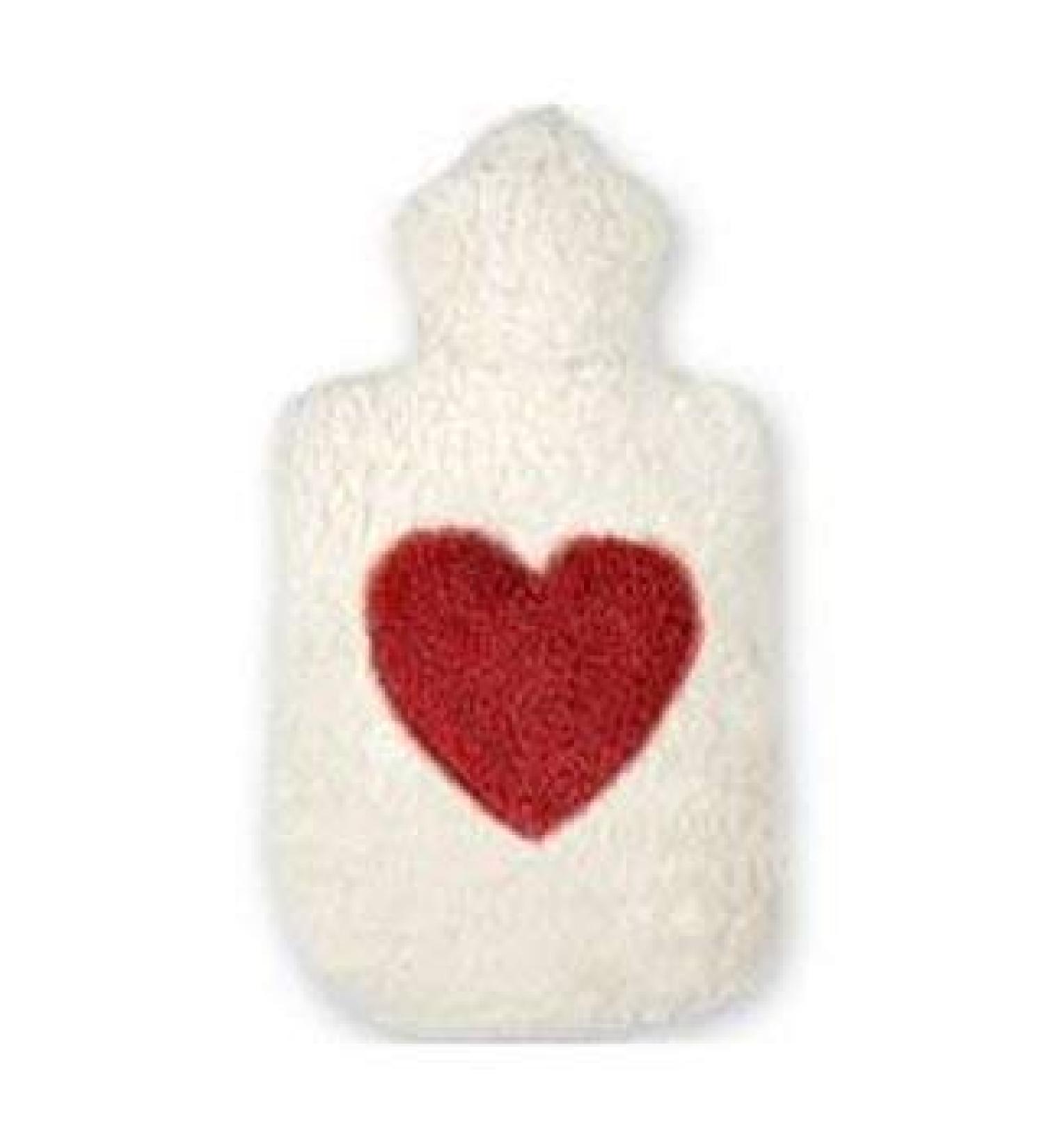 Efie hot water bottle with heart appliqu Made in Germany