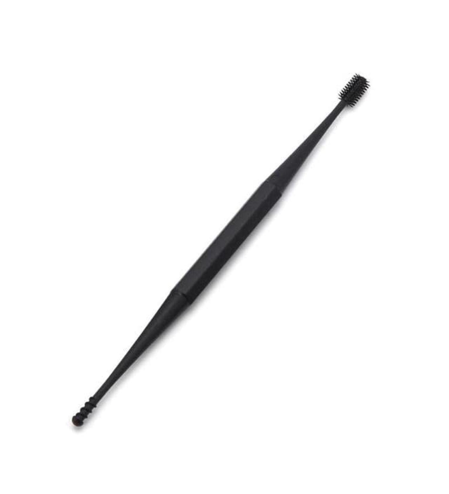 Soft Silicone Double Head Micro-bristle Ear Cleaner - Reusable Double Rotating Ear Pick for Ear Wax Removal - 360 Degree Rotation - Black - Buy Online on GoSupps.com