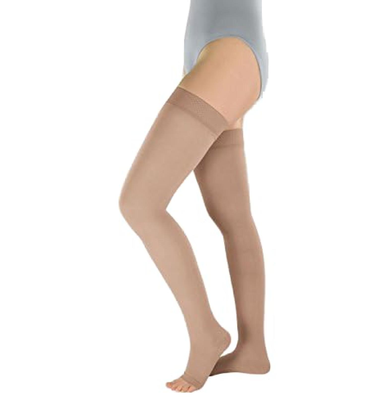 Compression stockings ag Juzo Soft 2002 size IV KKL.2 cocoa open toe with lace edge