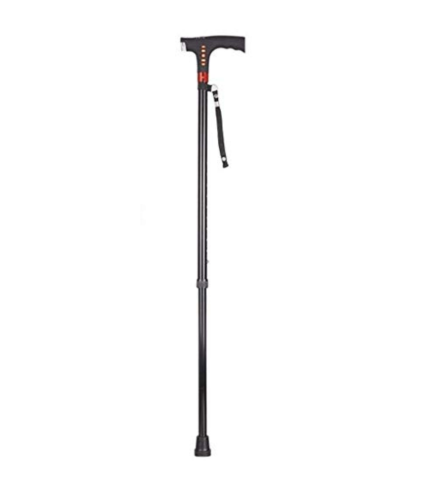 Old Man Crutches Four Feet Multi-Function with Lights Non-Slip Telescopic Walking Stick Elderly Smart Cane Radio Safehappy - Buy Online on GoSupps.com
